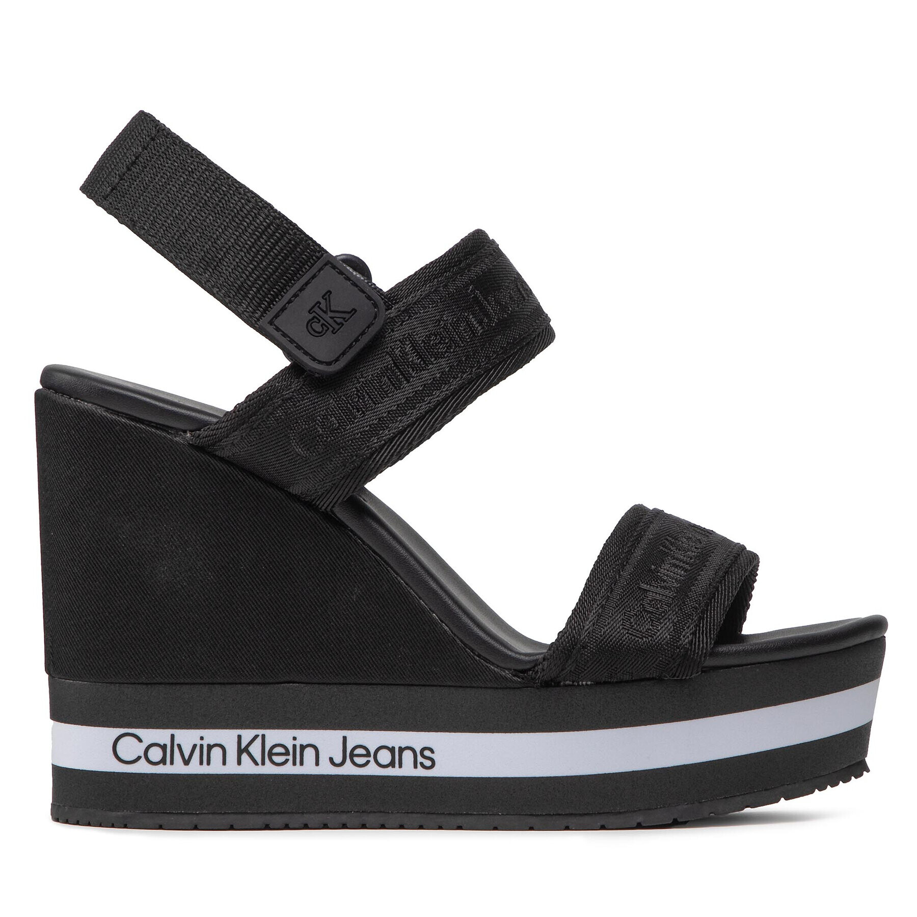 Calvin Klein Jeans Сандали Wedge Sandal Sling Pes YW0YW00572 Черен - Pepit.bg