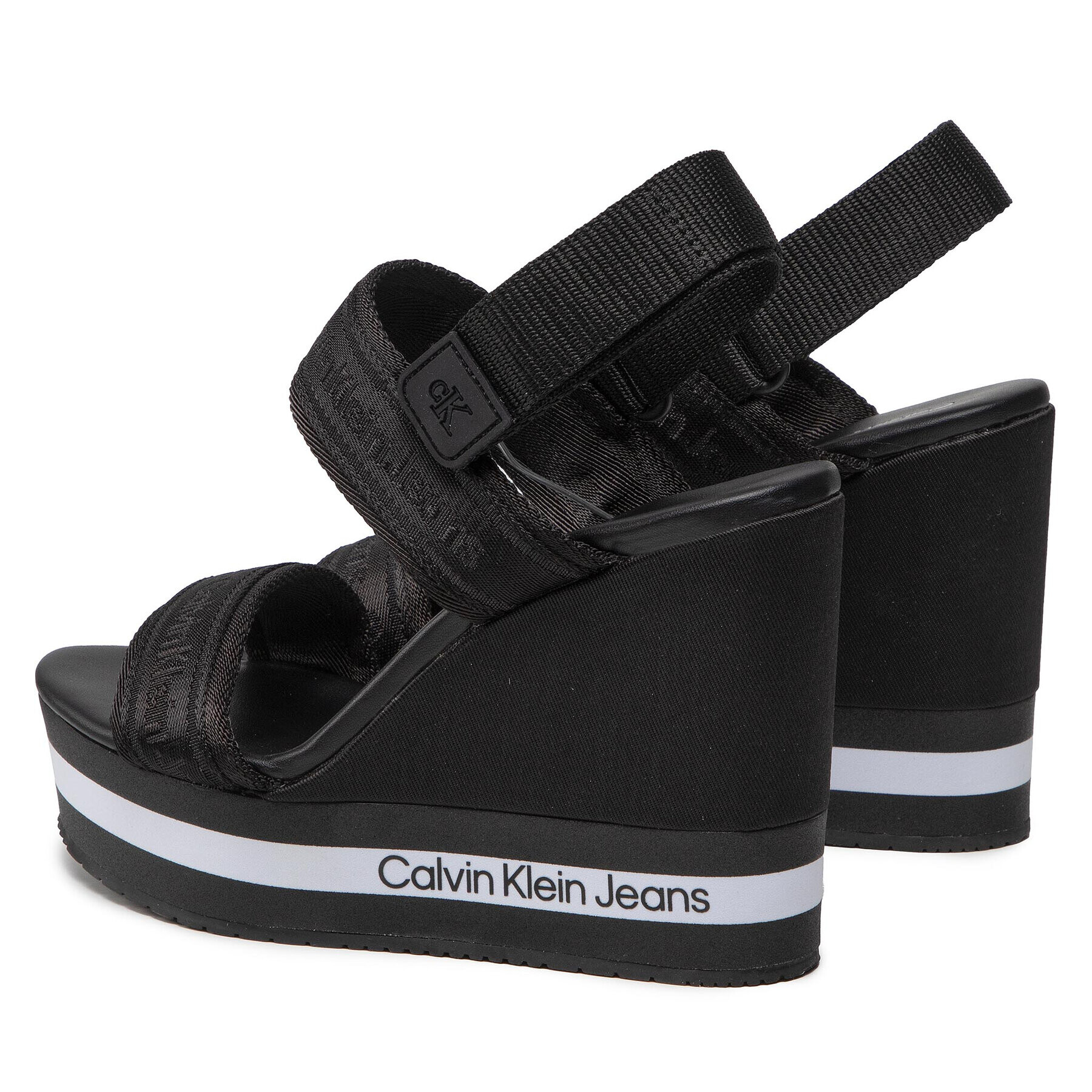 Calvin Klein Jeans Сандали Wedge Sandal Sling Pes YW0YW00572 Черен - Pepit.bg