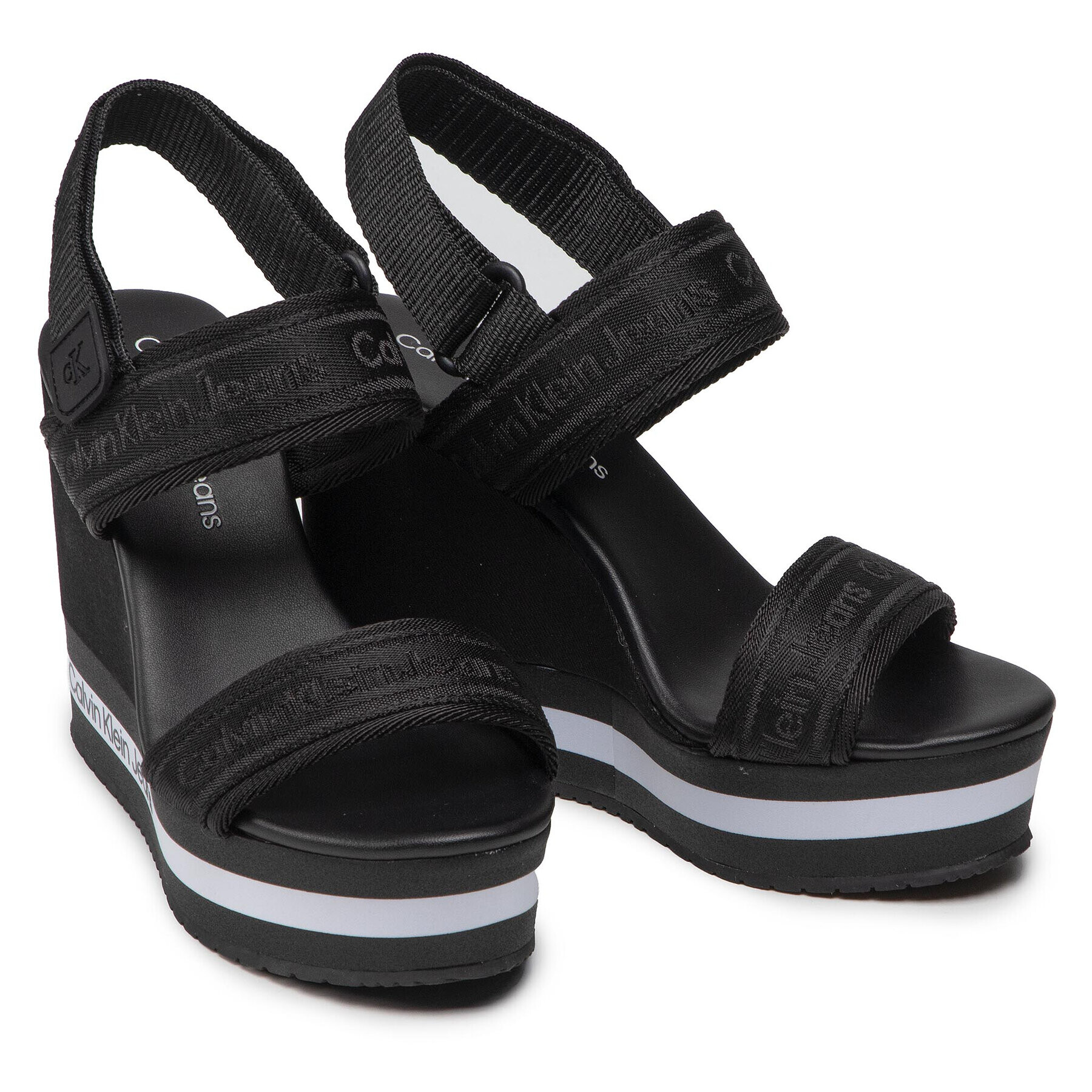 Calvin Klein Jeans Сандали Wedge Sandal Sling Pes YW0YW00572 Черен - Pepit.bg