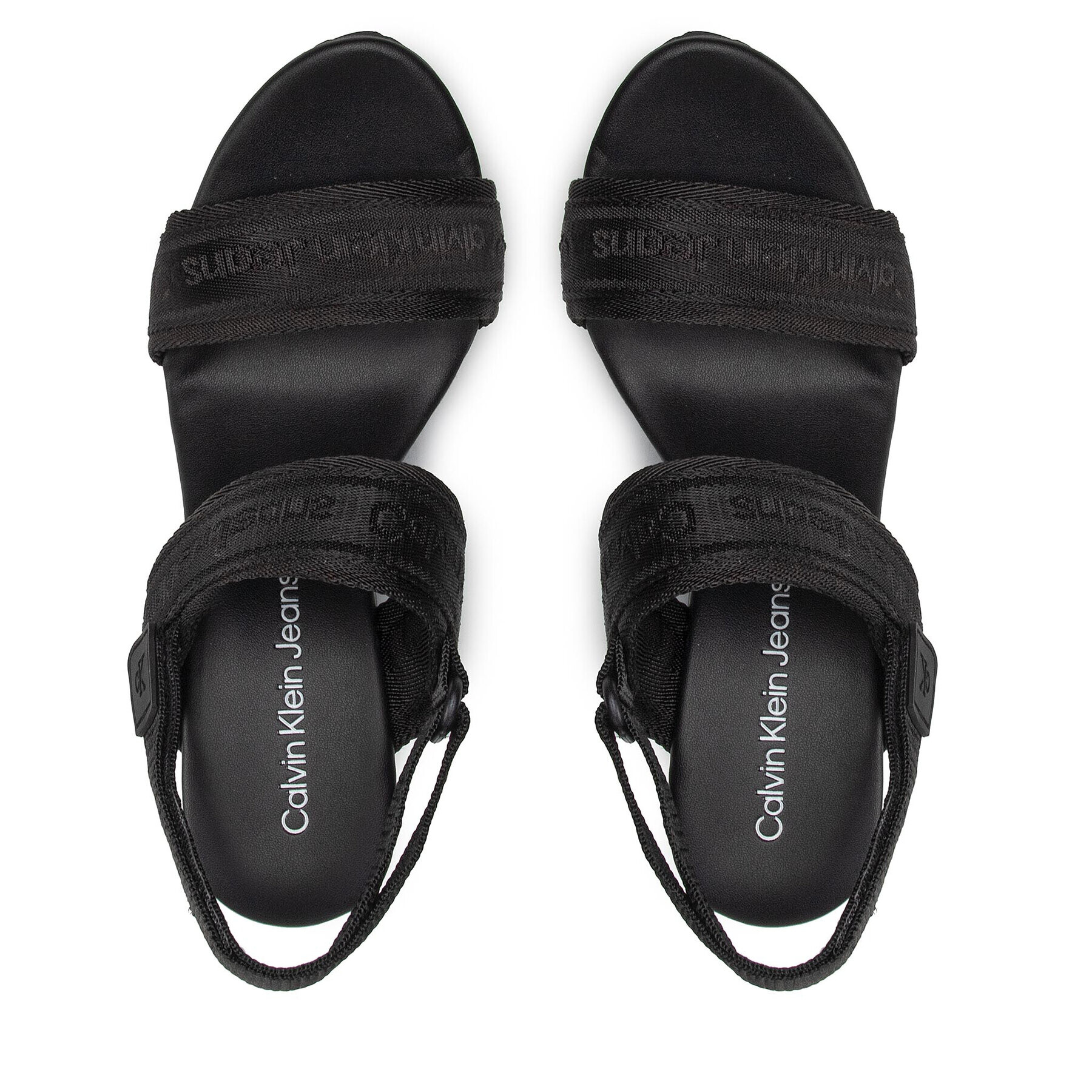 Calvin Klein Jeans Сандали Wedge Sandal Sling Pes YW0YW00572 Черен - Pepit.bg