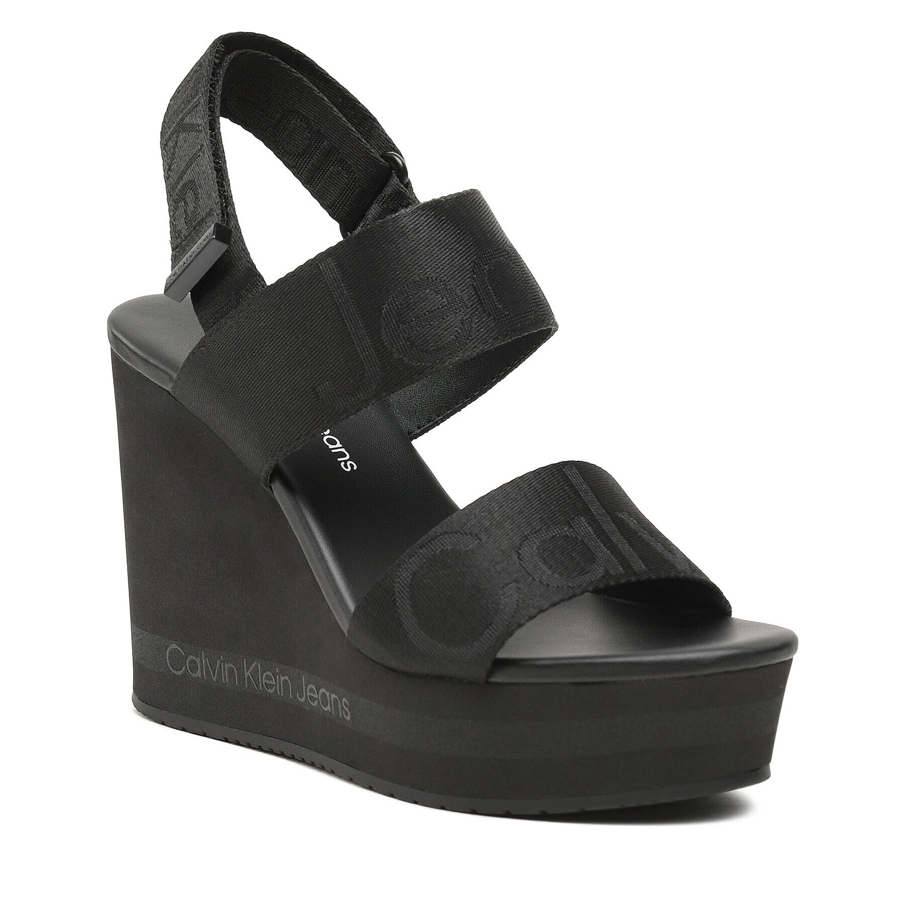 Calvin Klein Jeans Сандали Wedge Sandal Webbing YW0YW00959 Черен - Pepit.bg