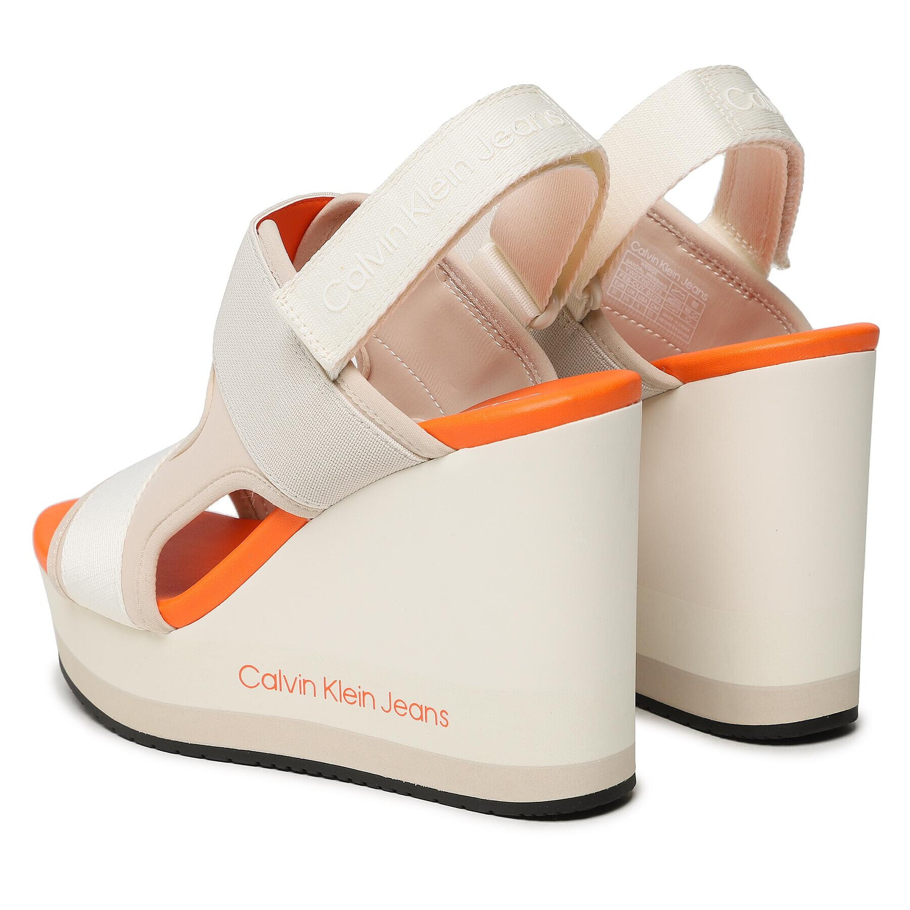 Calvin Klein Jeans Сандали Wedge Sandal Webbing YW0YW01073 Екрю - Pepit.bg