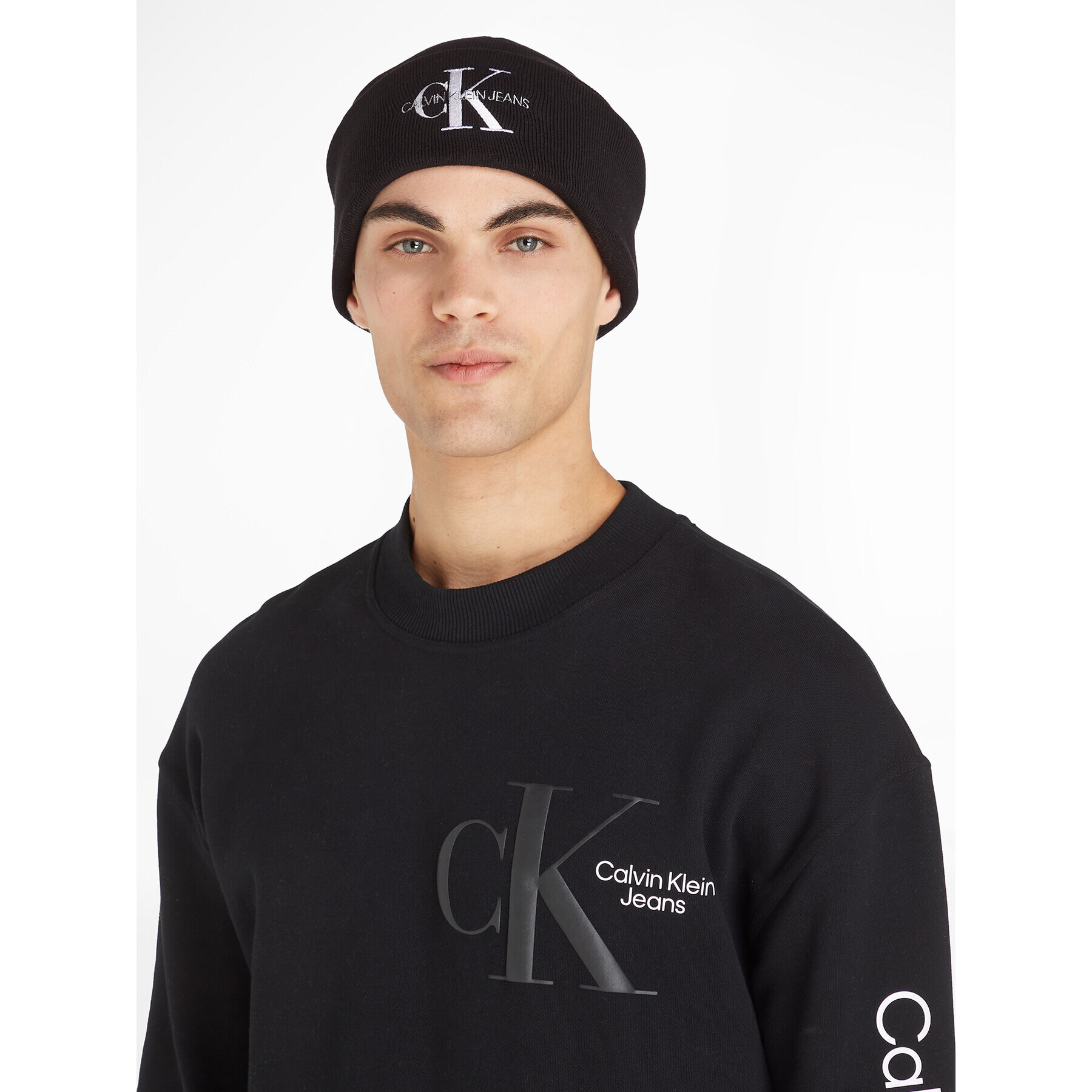 Calvin Klein Jeans Шапка Monologo Embro Beanie K50K511160 Черен - Pepit.bg