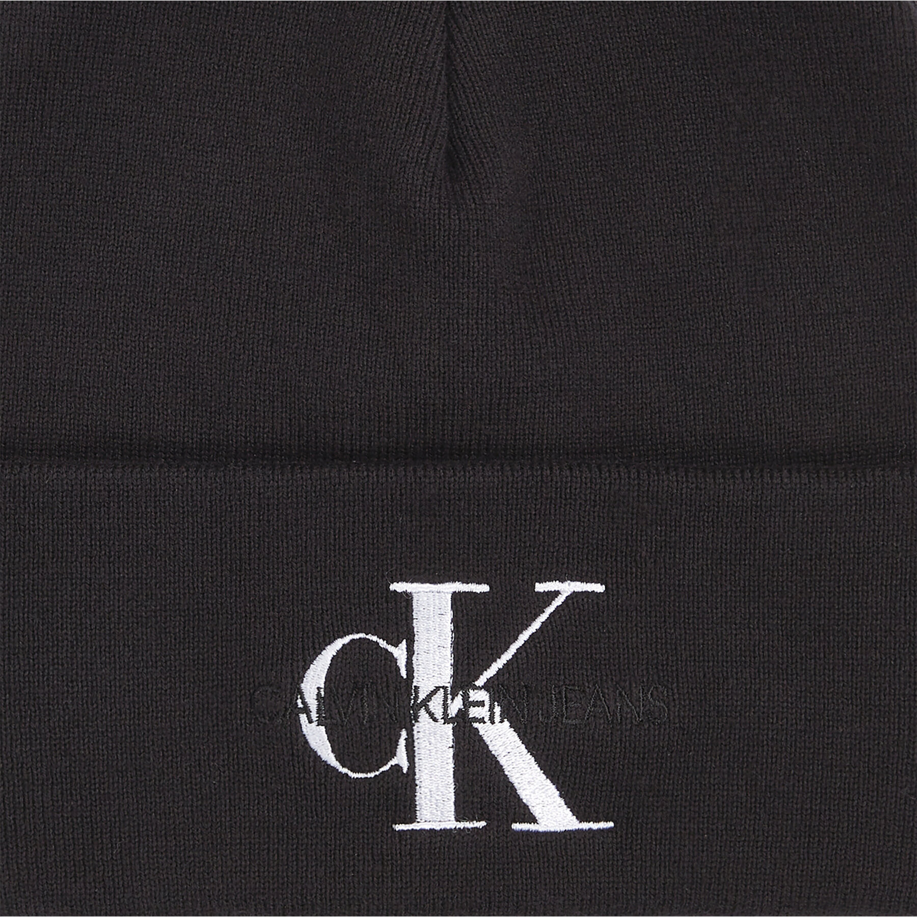 Calvin Klein Jeans Шапка Monologo Embro Beanie K60K611254 Черен - Pepit.bg