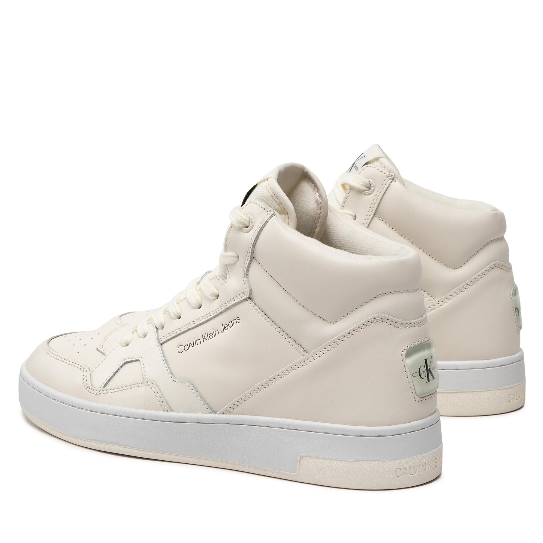 Calvin Klein Jeans Сникърси Basket Cups Laceup High YM0YM00498 Бежов - Pepit.bg