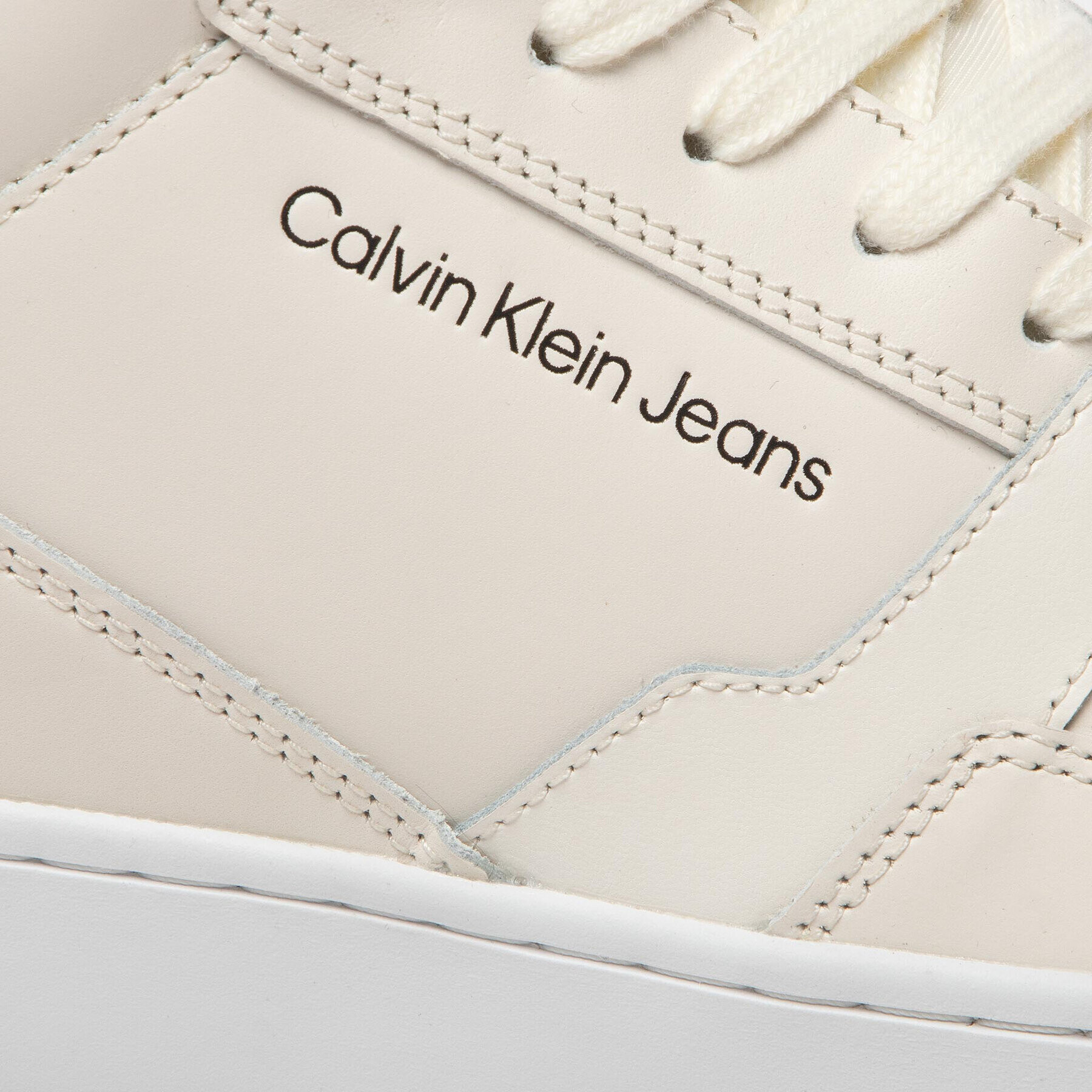 Calvin Klein Jeans Сникърси Basket Cups Laceup High YM0YM00498 Бежов - Pepit.bg