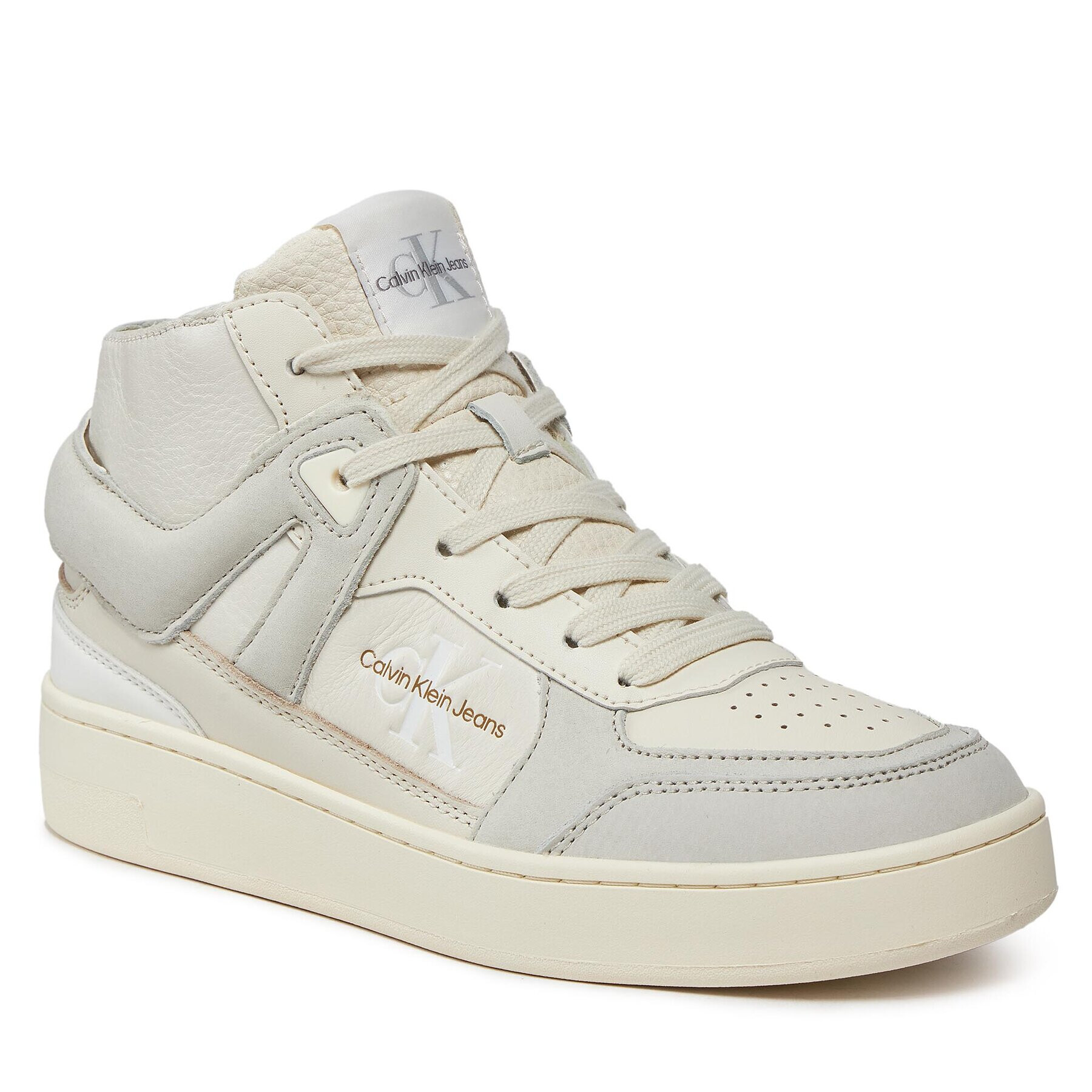 Calvin Klein Jeans Сникърси Basket Cupsole High Mix Ml Fad YW0YW01300 Бежов - Pepit.bg