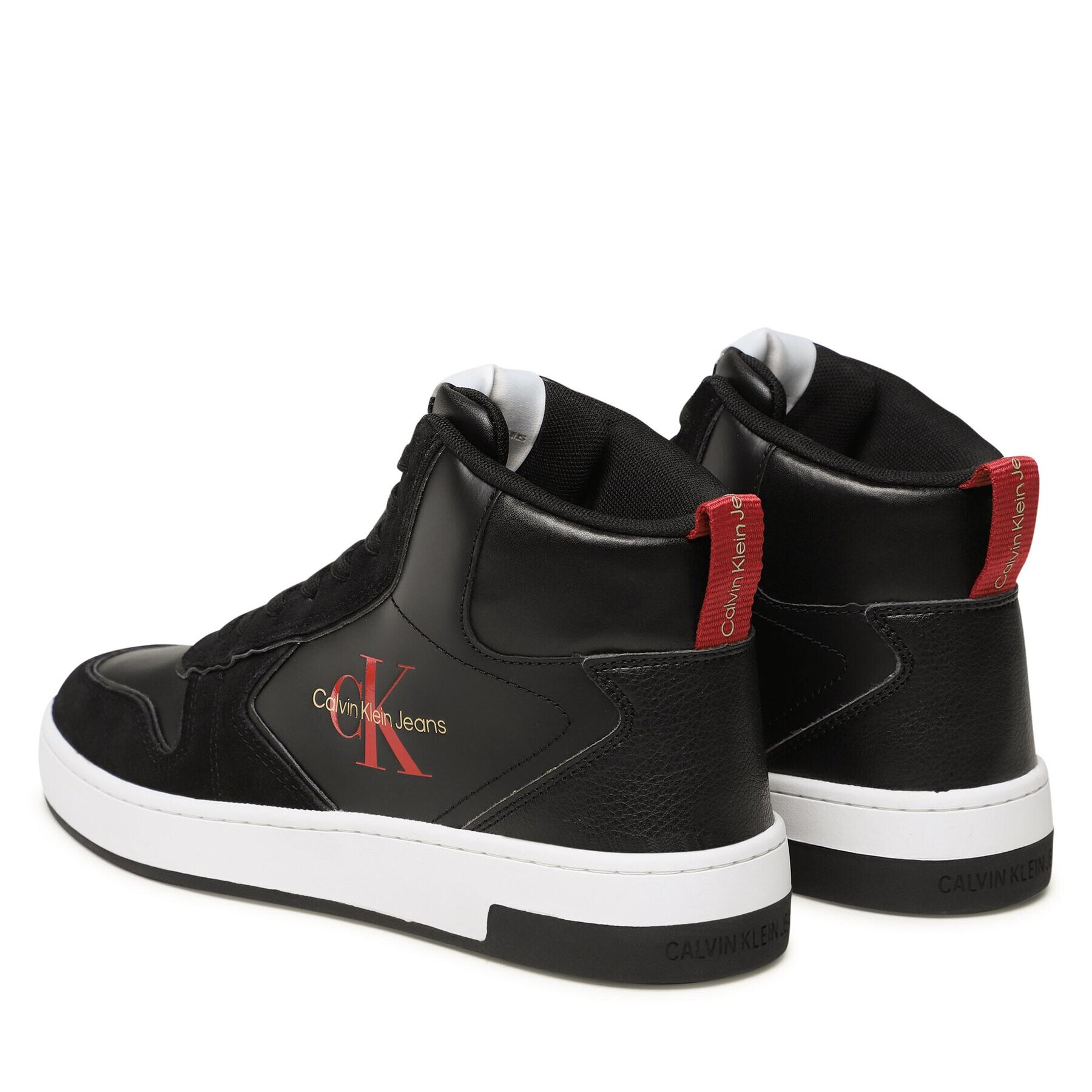 Calvin Klein Jeans Сникърси Basket Cupsole Irreg Lines YM0YM00612 Черен - Pepit.bg