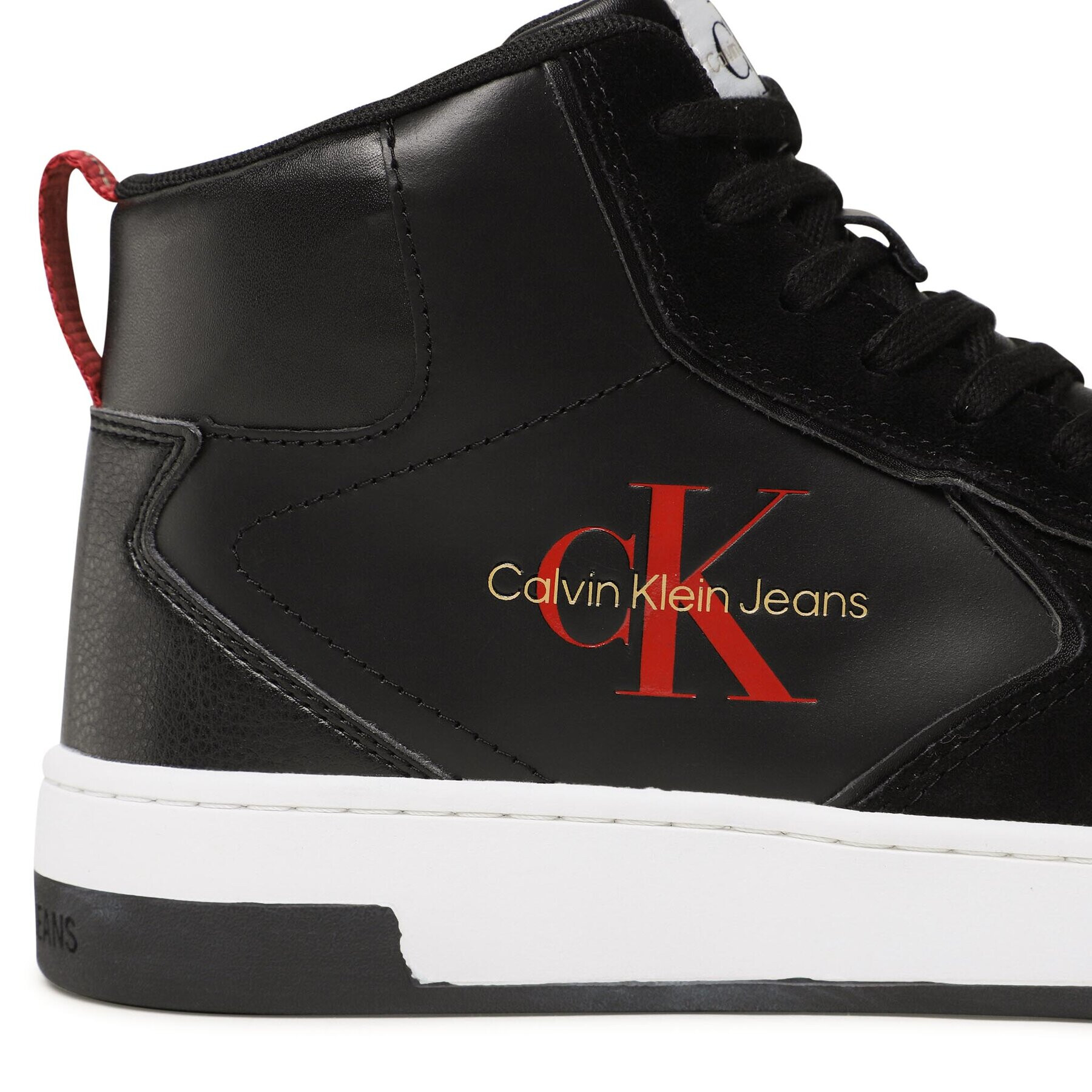 Calvin Klein Jeans Сникърси Basket Cupsole Irreg Lines YM0YM00612 Черен - Pepit.bg