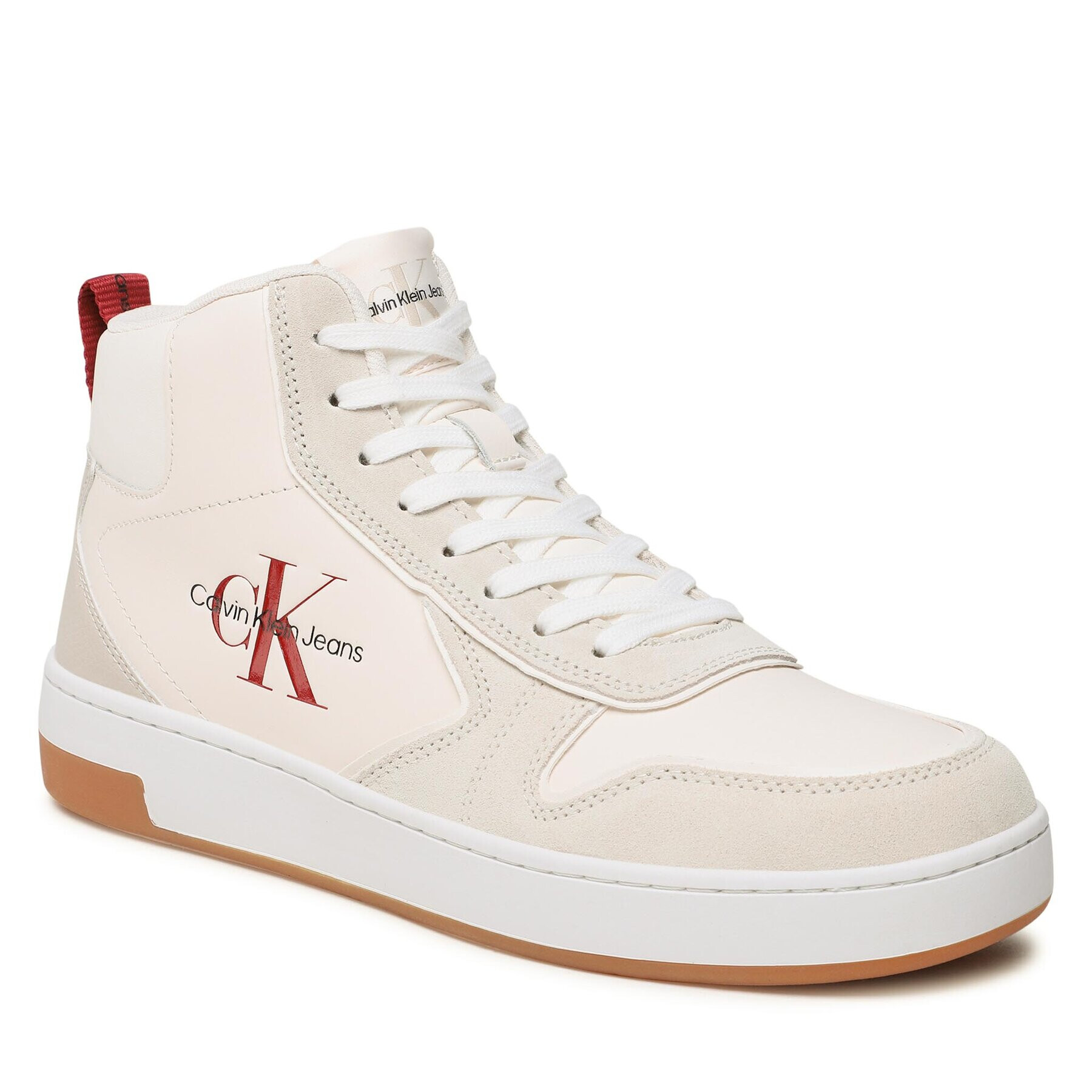 Calvin Klein Jeans Сникърси Basket Cupsole Irreg Lines YM0YM00612 Екрю - Pepit.bg