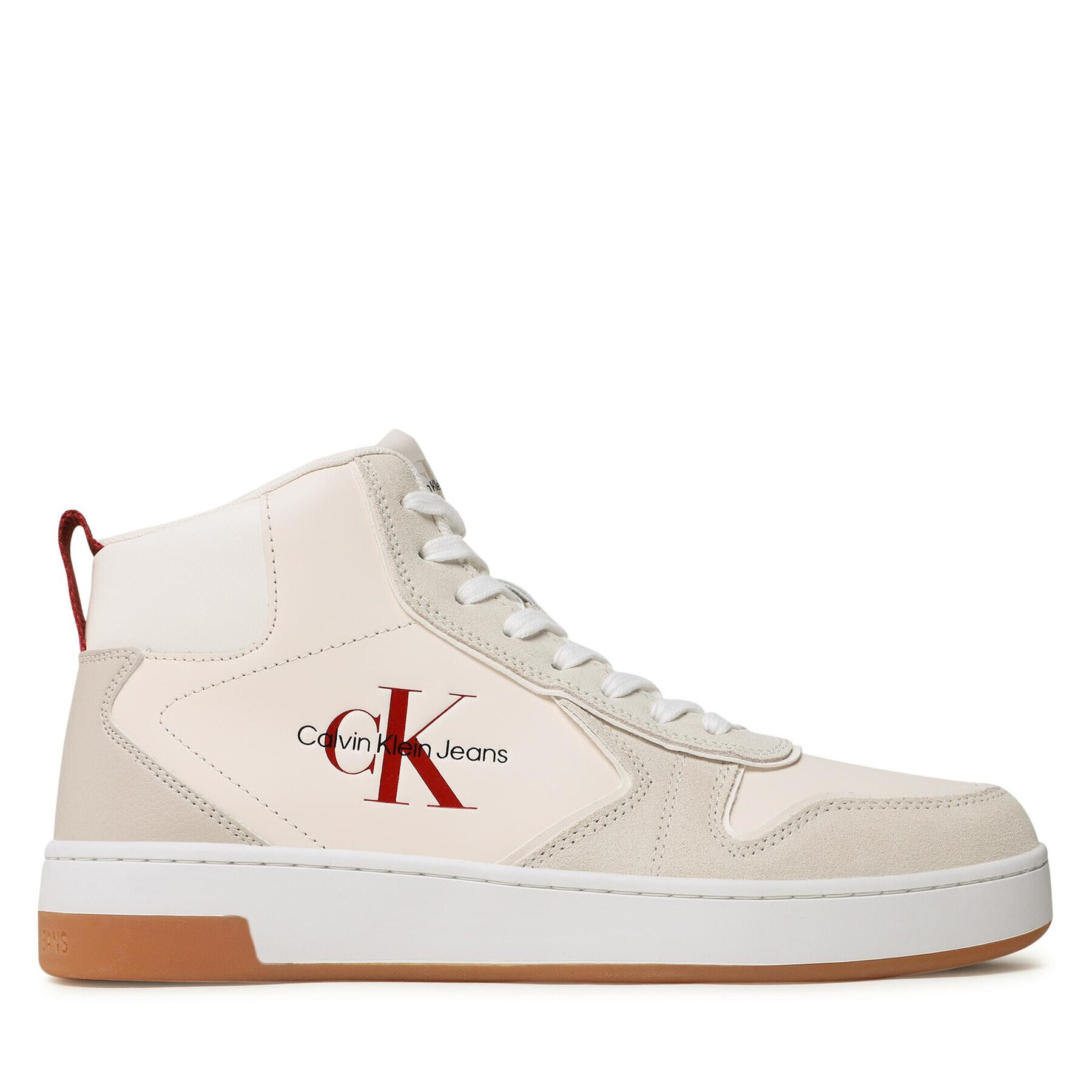 Calvin Klein Jeans Сникърси Basket Cupsole Irreg Lines YM0YM00612 Екрю - Pepit.bg