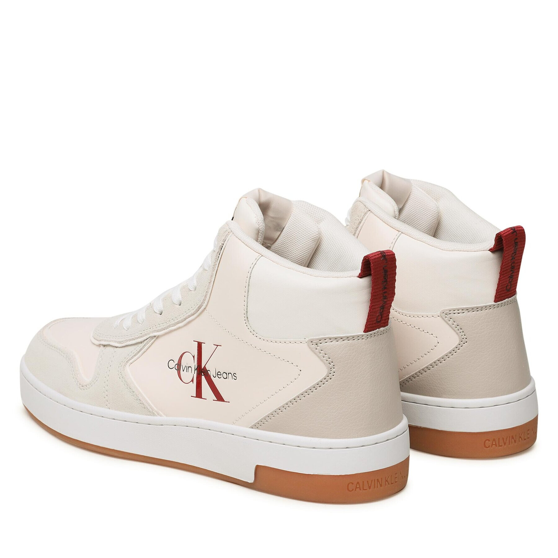 Calvin Klein Jeans Сникърси Basket Cupsole Irreg Lines YM0YM00612 Екрю - Pepit.bg