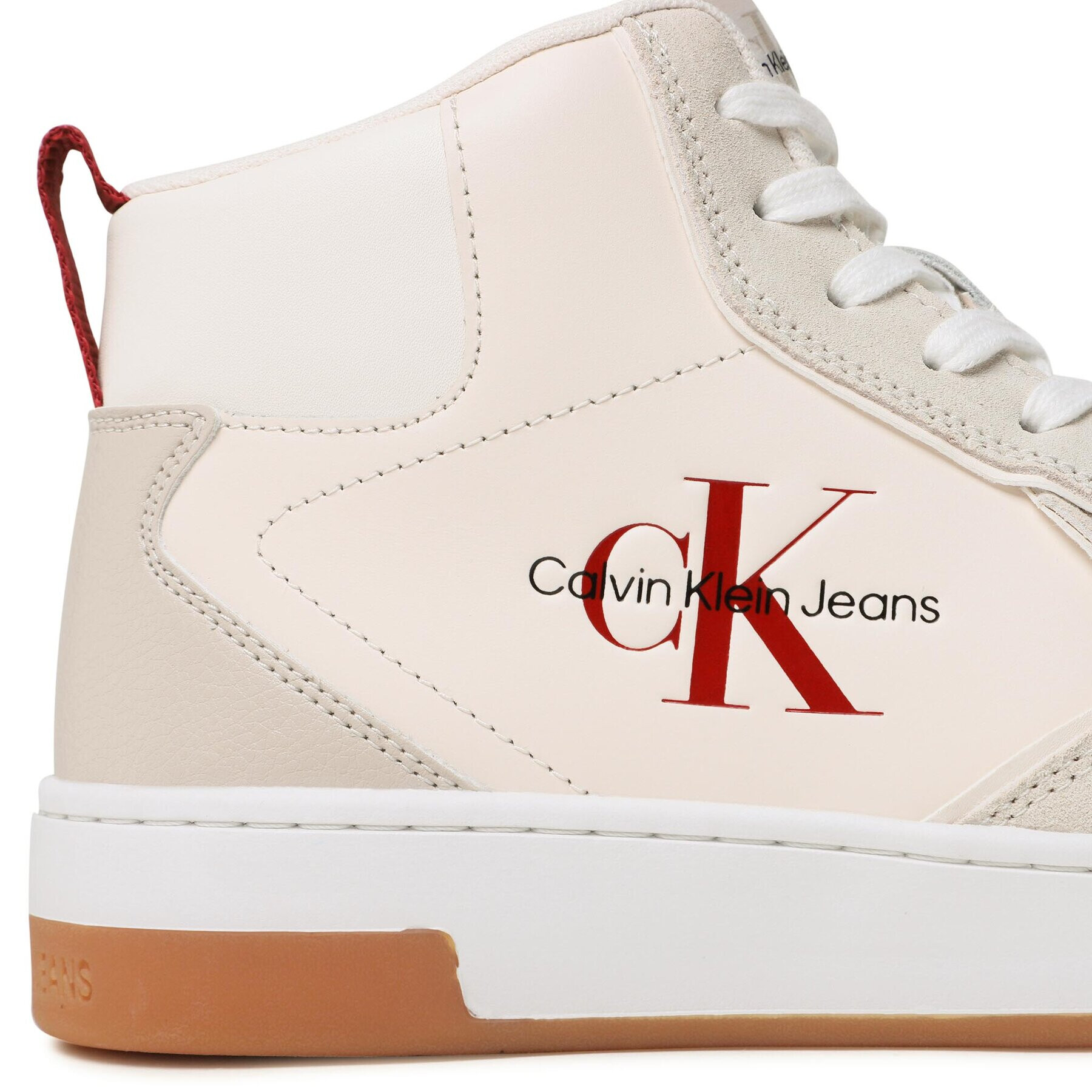 Calvin Klein Jeans Сникърси Basket Cupsole Irreg Lines YM0YM00612 Екрю - Pepit.bg