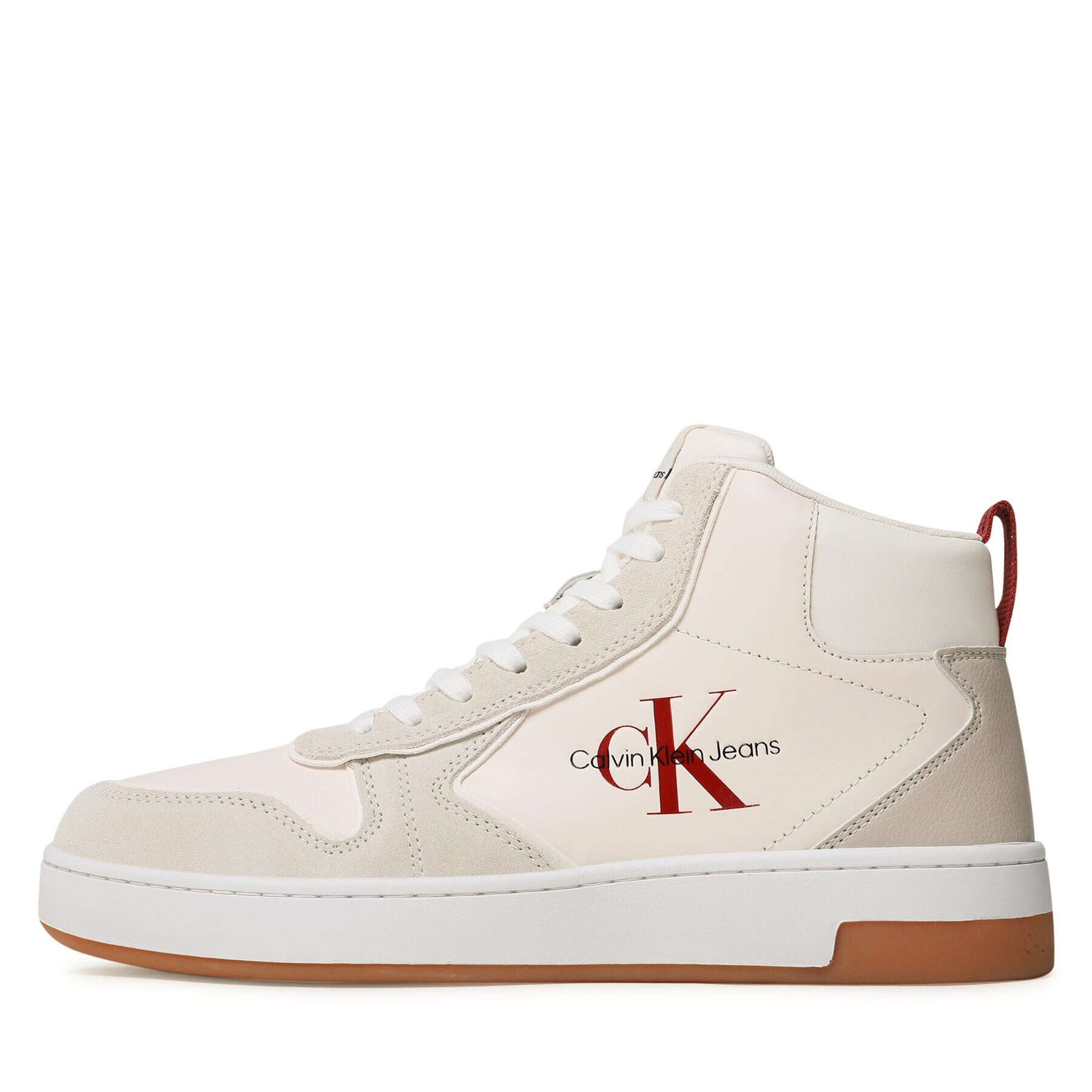 Calvin Klein Jeans Сникърси Basket Cupsole Irreg Lines YM0YM00612 Екрю - Pepit.bg