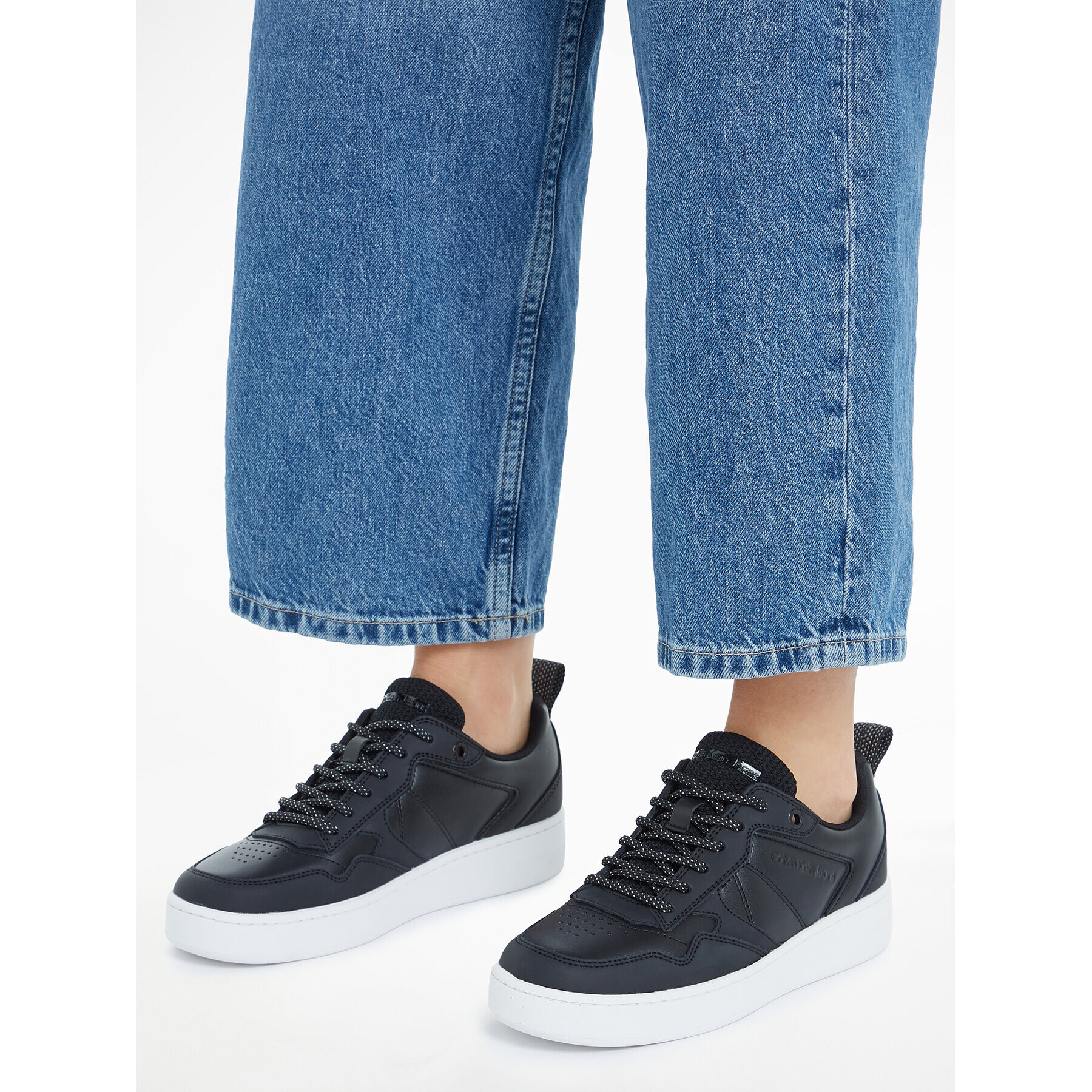 Calvin Klein Jeans Сникърси Basket Cupsole Laceu YW0YW01050 Черен - Pepit.bg