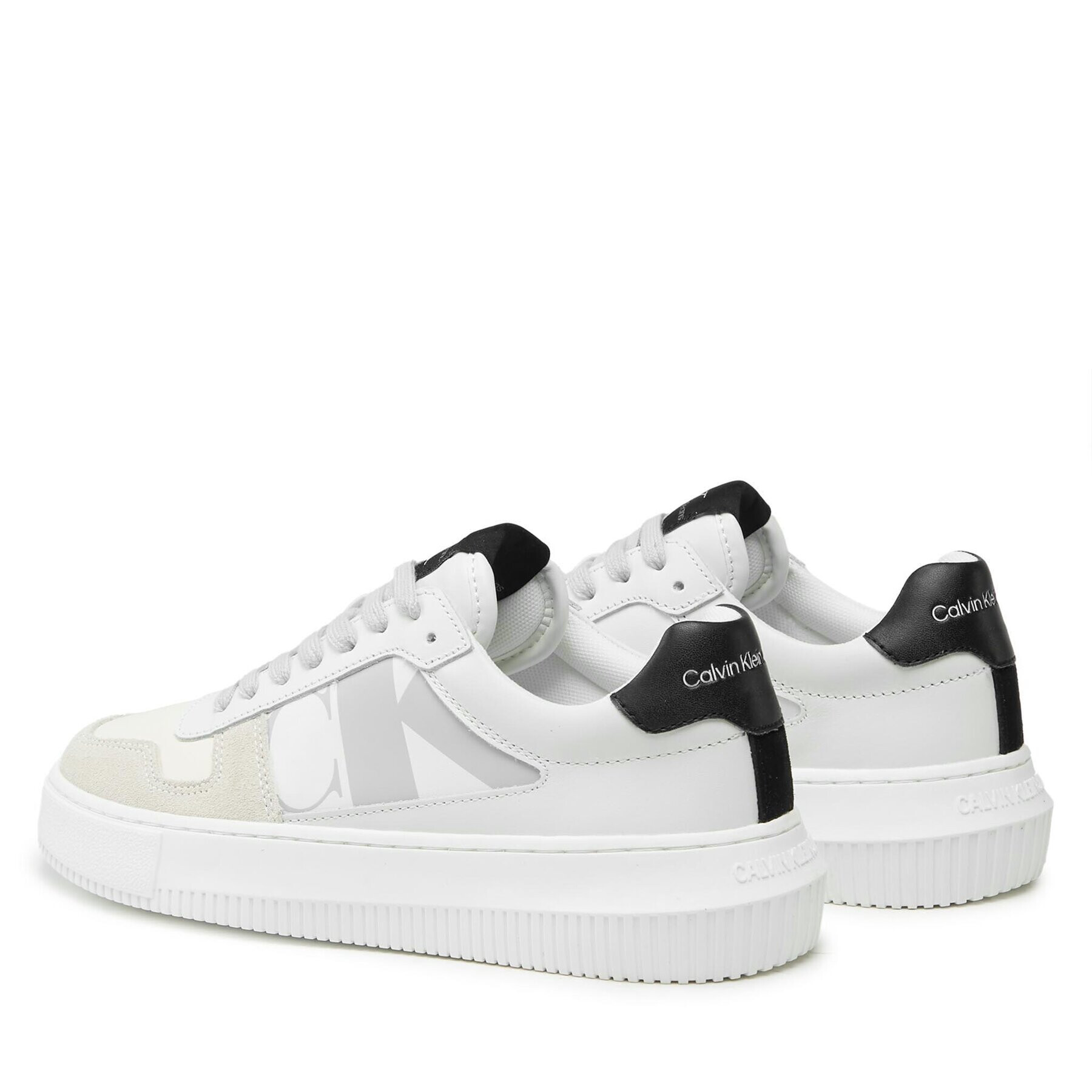 Calvin Klein Jeans Сникърси Basket Cupsole Low Lth Mono YW0YW00876 Бял - Pepit.bg