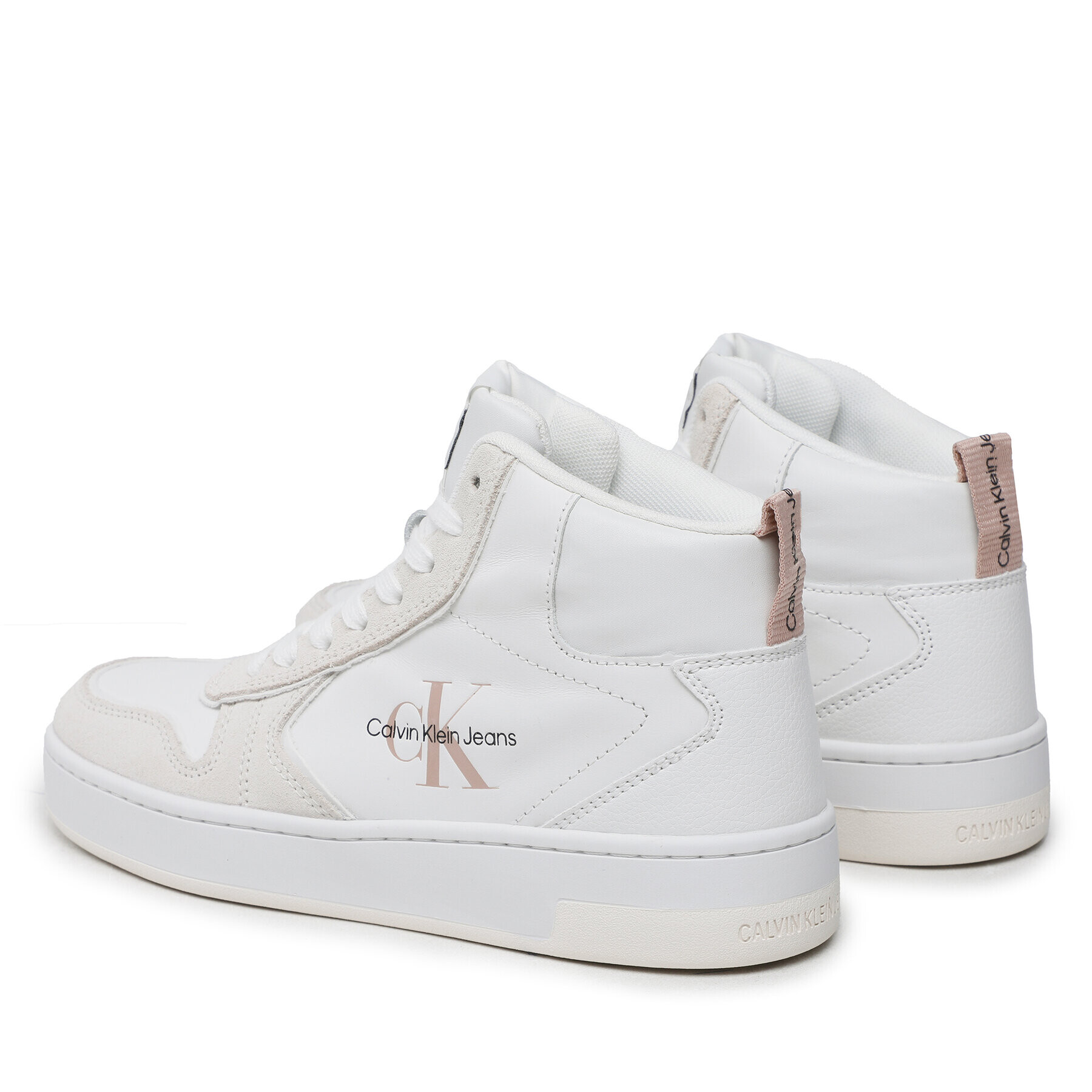 Calvin Klein Jeans Сникърси Basket Cupsole Mid Irreg Line Wn YW0YW00921 Екрю - Pepit.bg