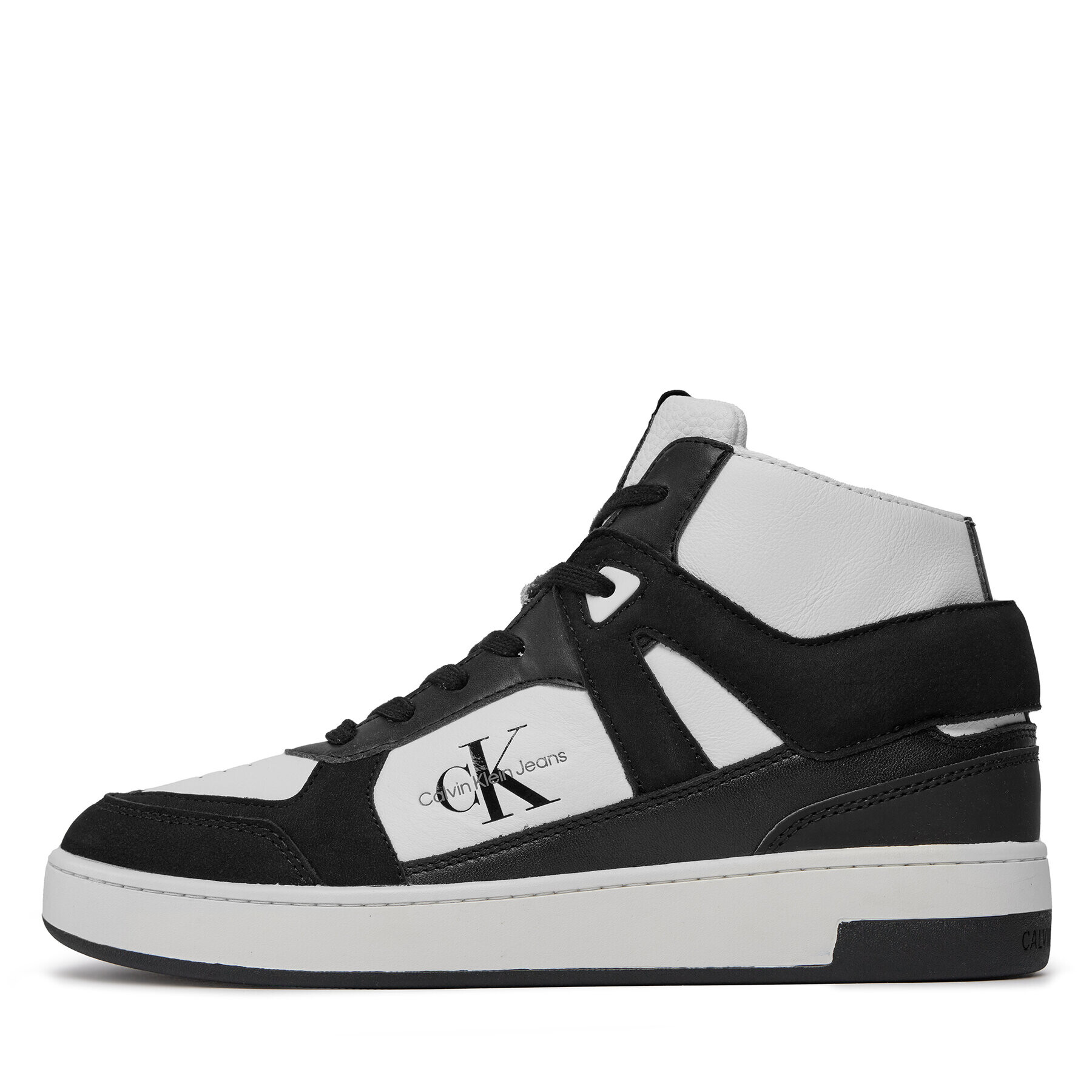 Calvin Klein Jeans Сникърси Basket Cupsole Mid Lth Ml Fad YM0YM00883 Бял - Pepit.bg