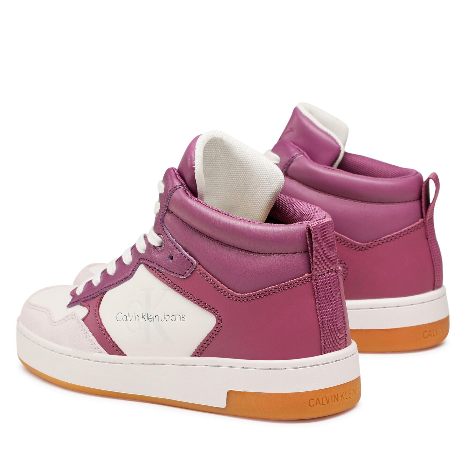 Calvin Klein Jeans Сникърси Basket Cupsole Mid Lth Mono YW0YW00877 Виолетов - Pepit.bg