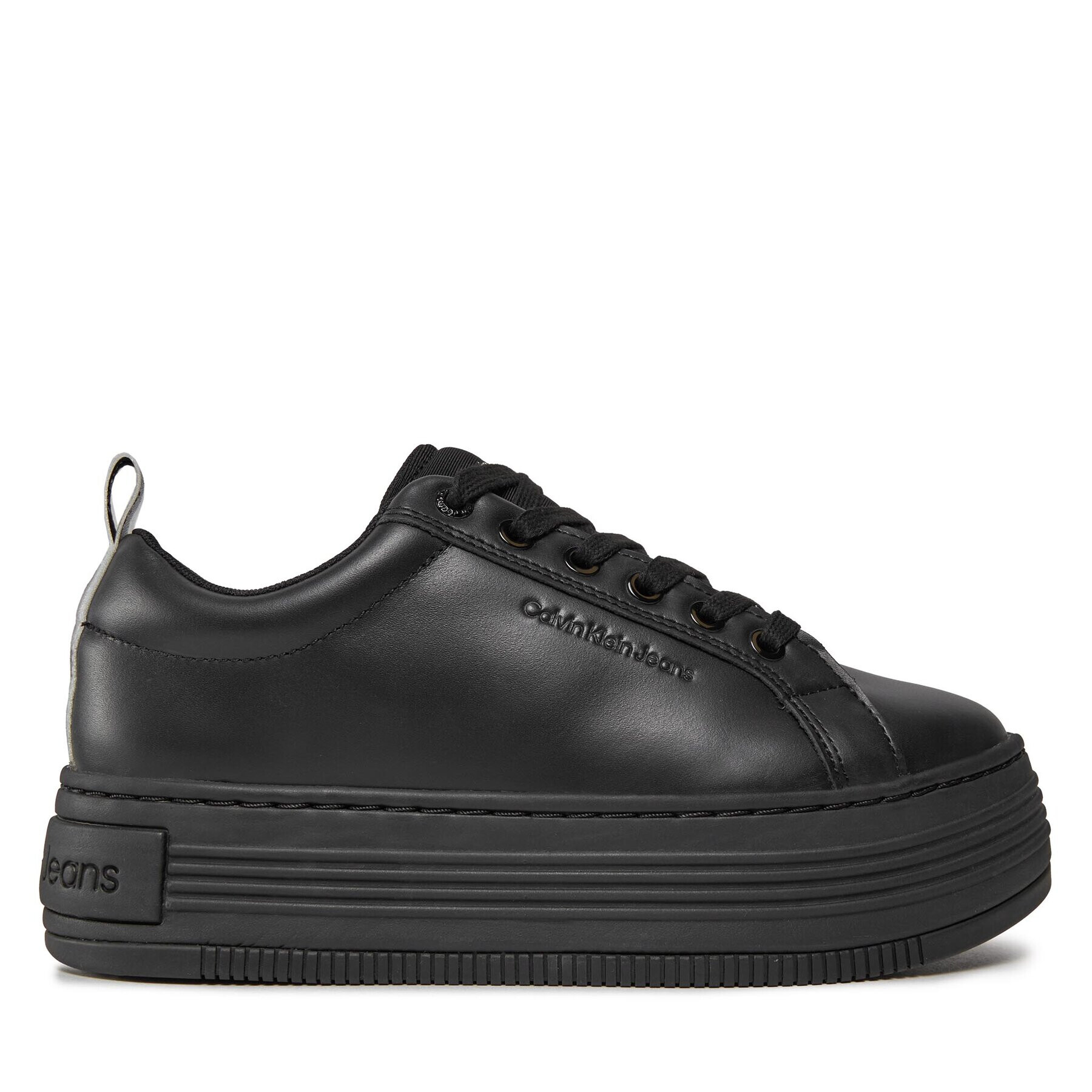 Calvin Klein Jeans Сникърси Bold Flatf Low Laceup Lth In Lum YW0YW01309 Черен - Pepit.bg