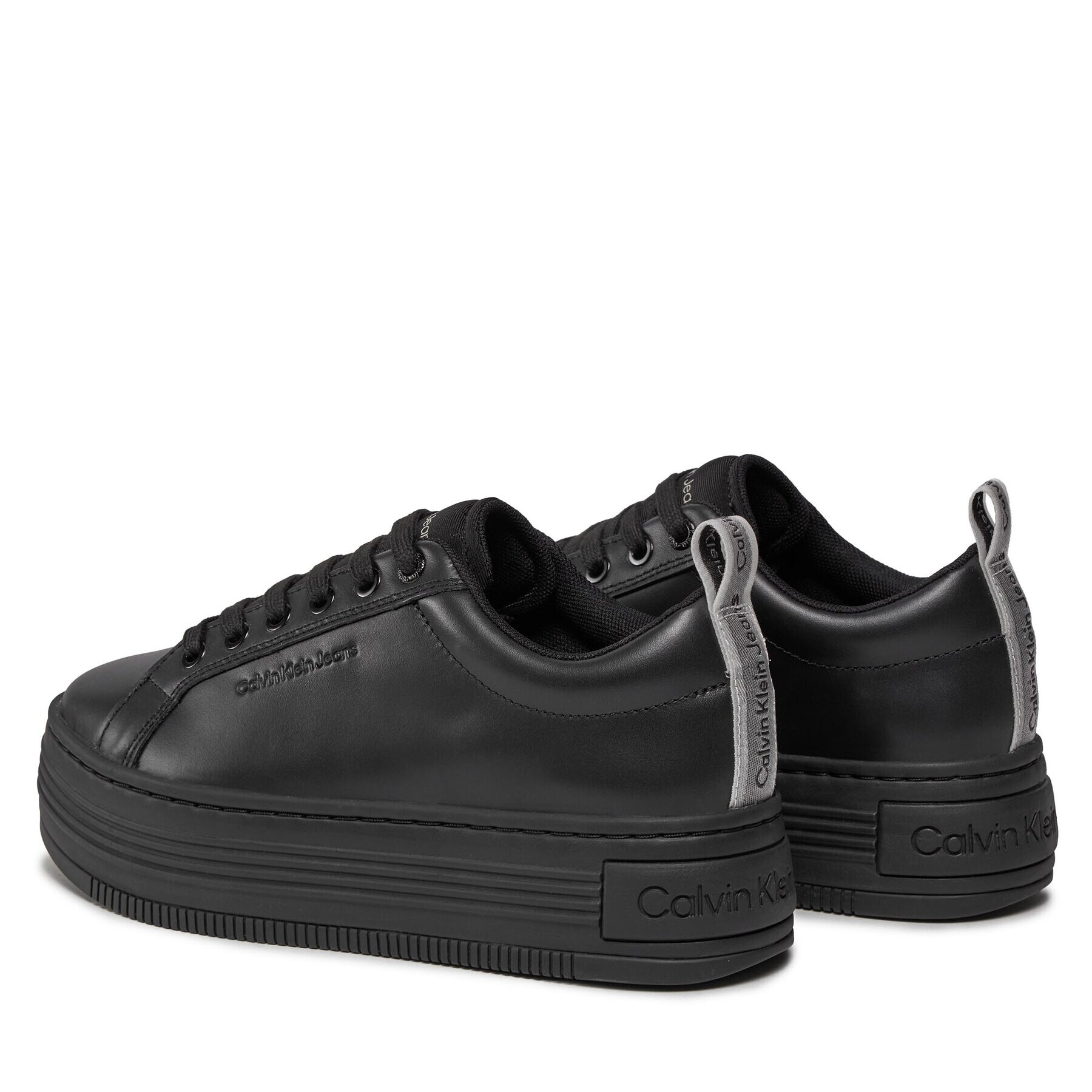 Calvin Klein Jeans Сникърси Bold Flatf Low Laceup Lth In Lum YW0YW01309 Черен - Pepit.bg