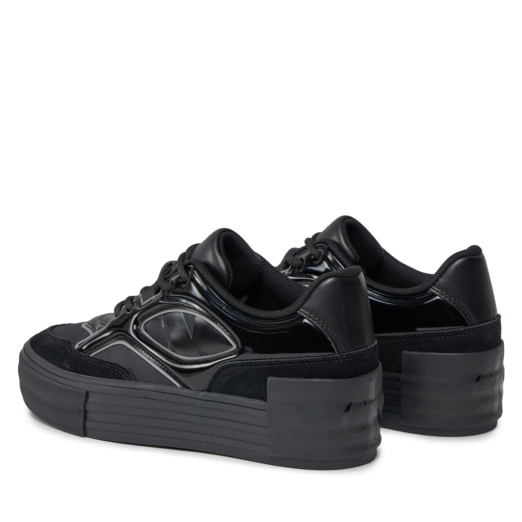 Calvin Klein Jeans Сникърси Bold Vulc Flatf Lace Mix Mg Lum YW0YW01295 Черен - Pepit.bg