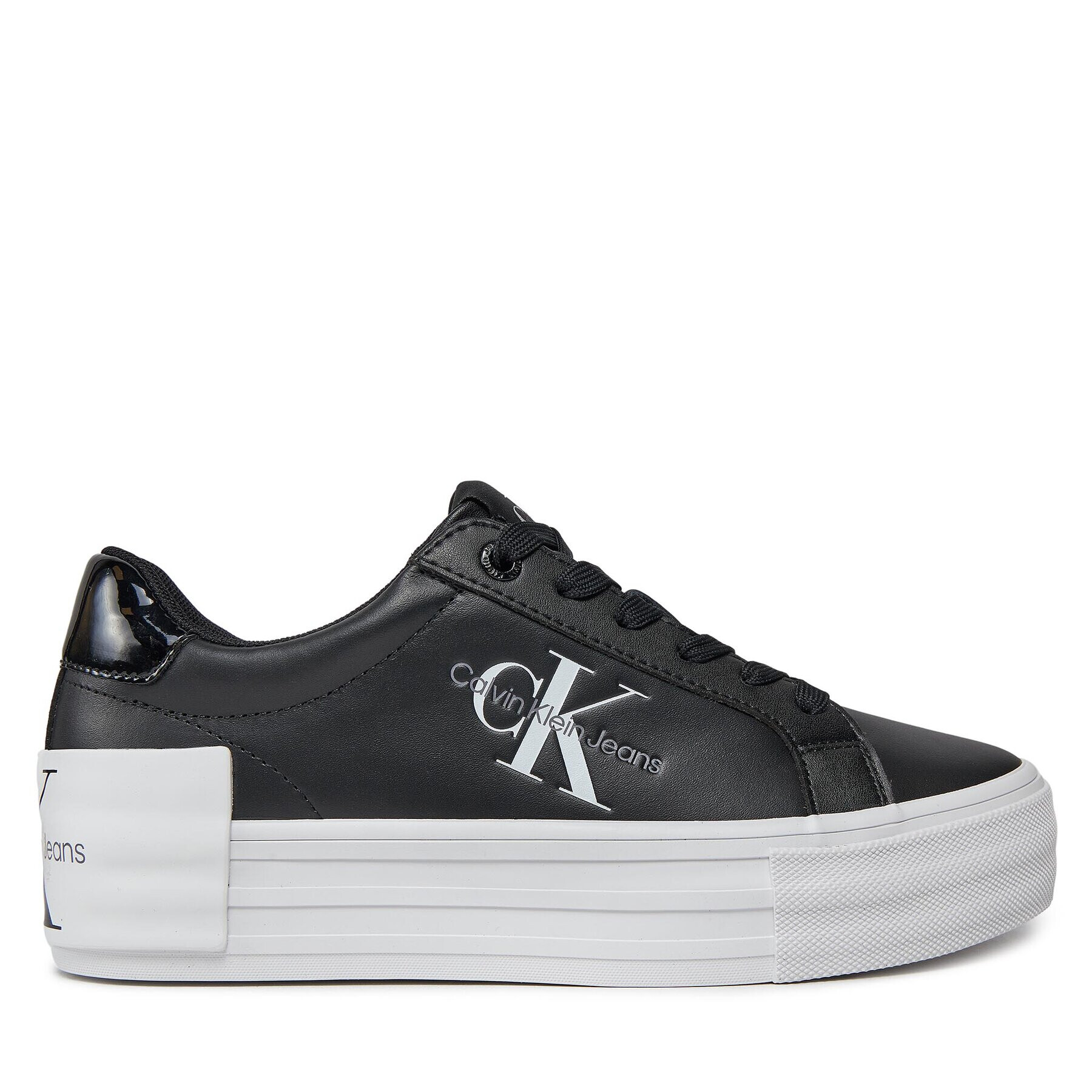 Calvin Klein Jeans Сникърси Bold Vulc Flatf Low Lace Lth Ml YW0YW01294 Черен - Pepit.bg