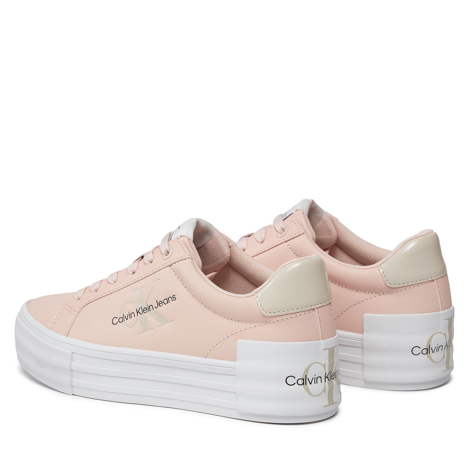 Calvin Klein Jeans Сникърси Bold Vulc Flatf Low Lace Lth Ml YW0YW01294 Розов - Pepit.bg