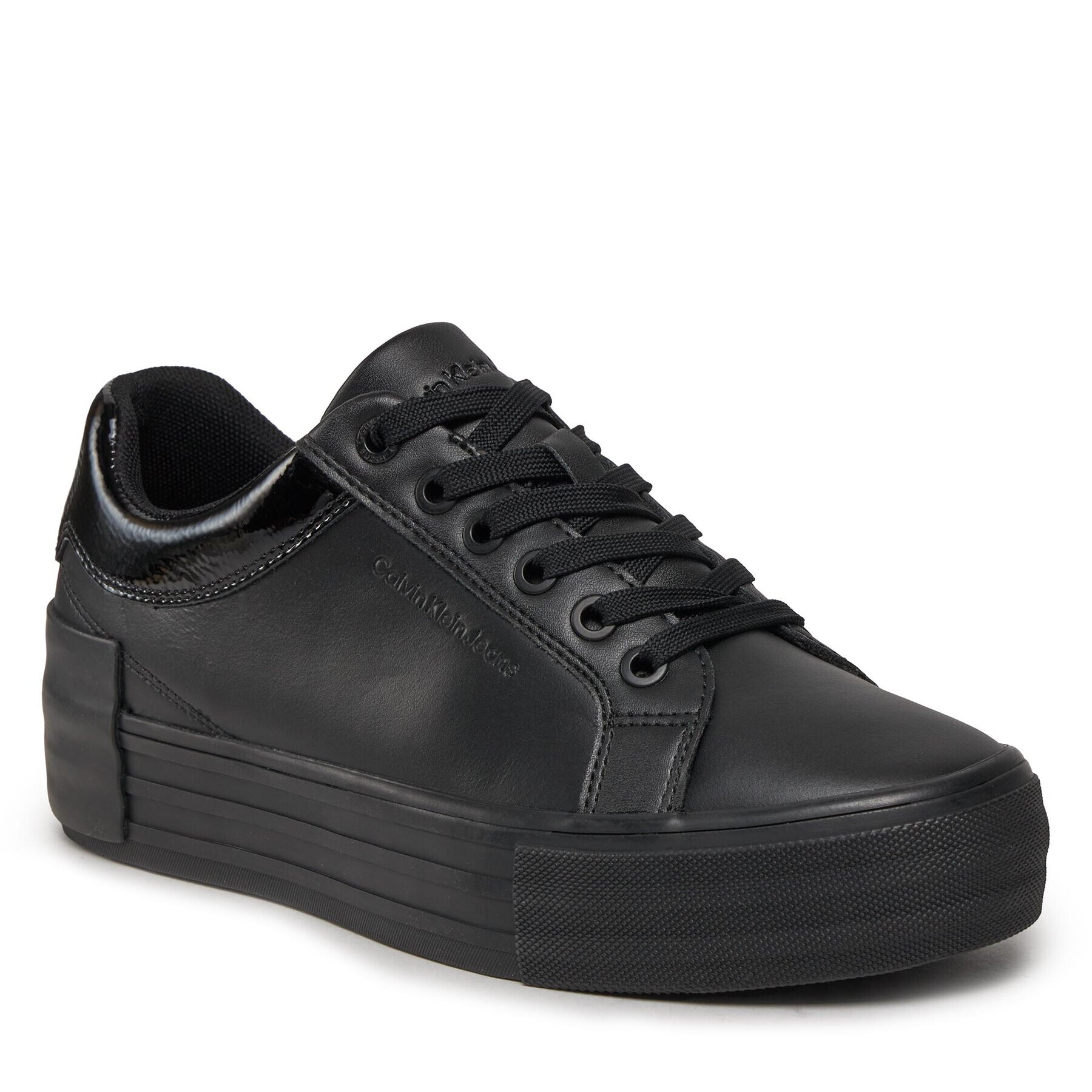 Calvin Klein Jeans Сникърси Bold Vulc Flatf Low Laceup Lth W YW0YW01105 Черен - Pepit.bg