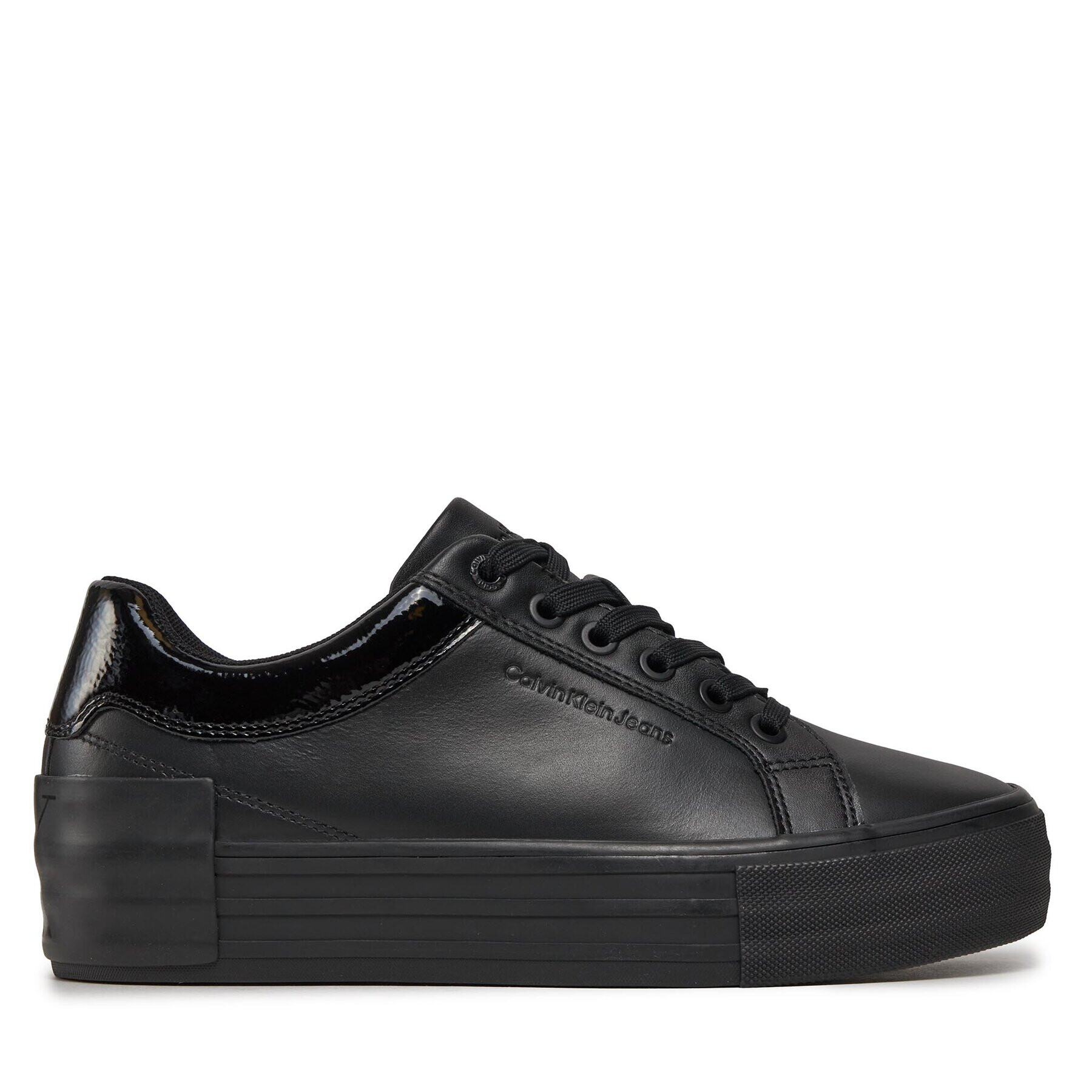 Calvin Klein Jeans Сникърси Bold Vulc Flatf Low Laceup Lth W YW0YW01105 Черен - Pepit.bg