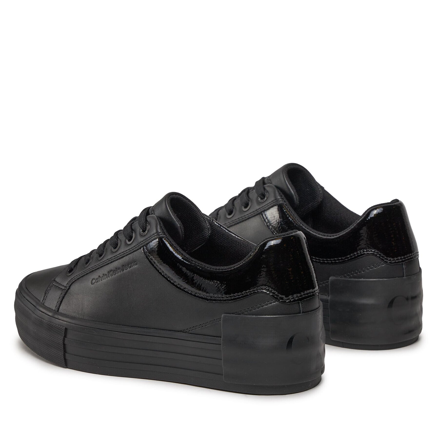 Calvin Klein Jeans Сникърси Bold Vulc Flatf Low Laceup Lth W YW0YW01105 Черен - Pepit.bg