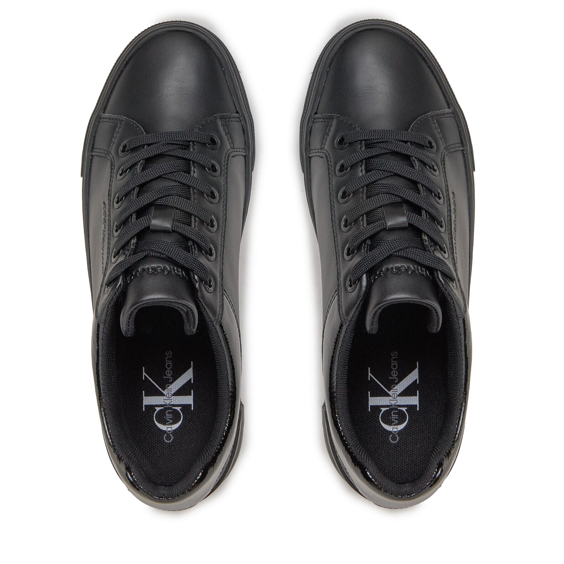 Calvin Klein Jeans Сникърси Bold Vulc Flatf Low Laceup Lth W YW0YW01105 Черен - Pepit.bg