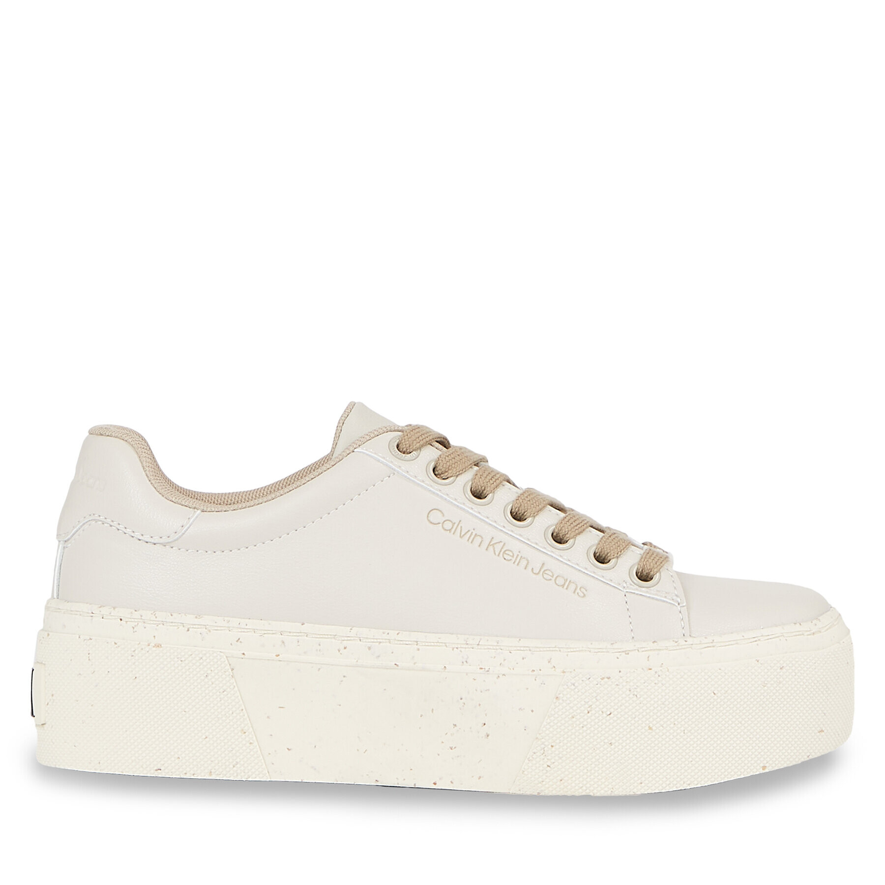 Calvin Klein Jeans Сникърси Bold Vulc Flatf Low Laceup Wn YW0YW01229 Бежов - Pepit.bg