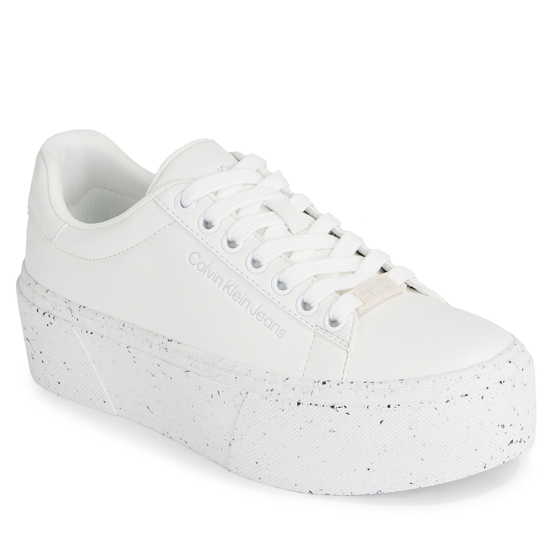 Calvin Klein Jeans Сникърси Bold Vulc Flatf Low Laceup Wn YW0YW01229 Бял - Pepit.bg