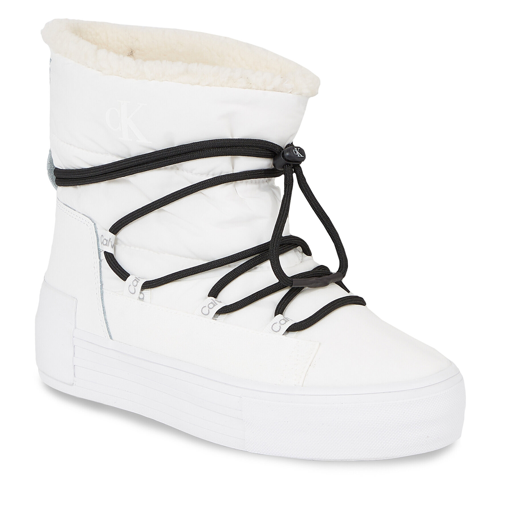 Calvin Klein Jeans Сникърси Bold Vulc Flatf Snow Boot Wn YW0YW01181 Бял - Pepit.bg