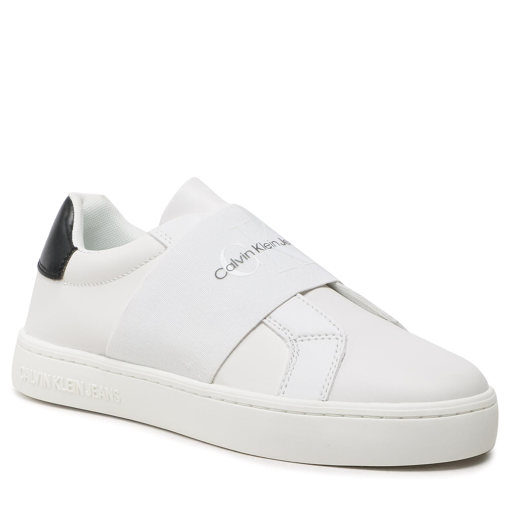 Calvin Klein Jeans Сникърси Casual Cupsole Elastic Lth YW0YW01021 Бял - Pepit.bg