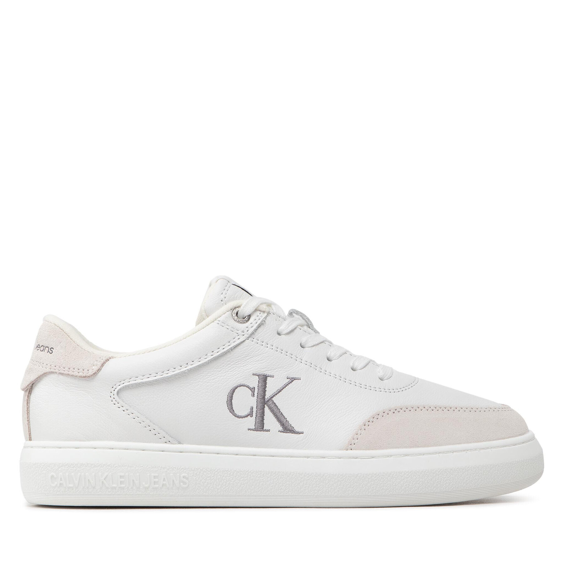 Calvin Klein Jeans Сникърси Casual Cupsole Laceup Low Mono YM0YM00496 Бял - Pepit.bg