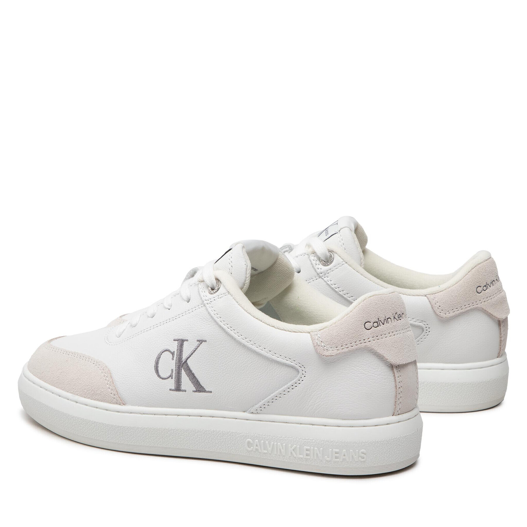 Calvin Klein Jeans Сникърси Casual Cupsole Laceup Low Mono YM0YM00496 Бял - Pepit.bg