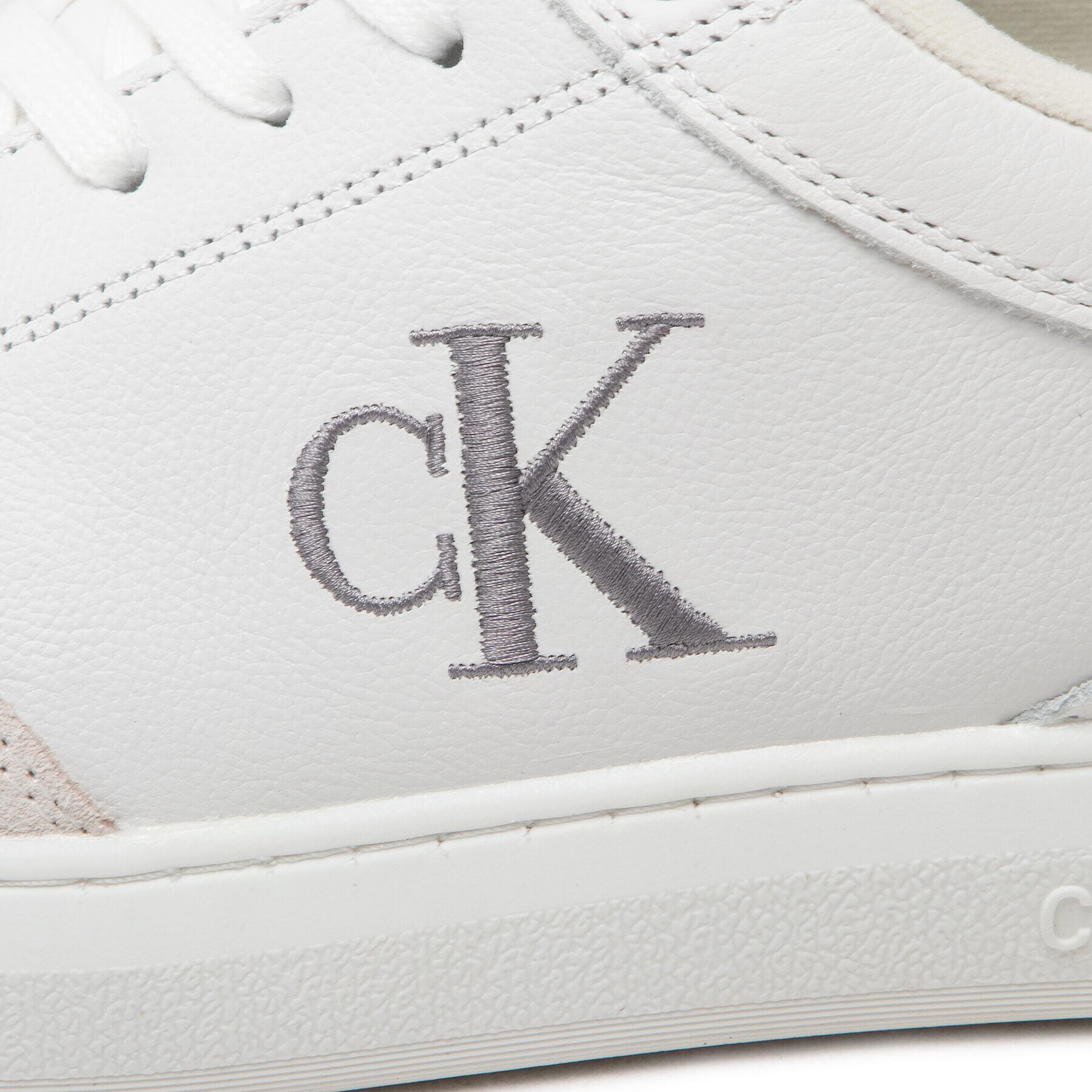 Calvin Klein Jeans Сникърси Casual Cupsole Laceup Low Mono YM0YM00496 Бял - Pepit.bg