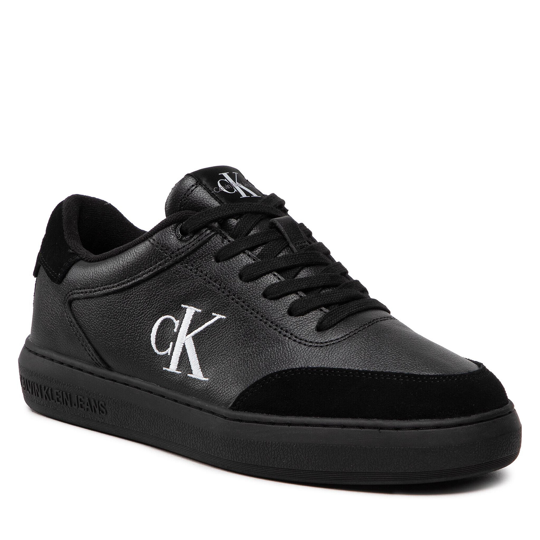 Calvin Klein Jeans Сникърси Casual Cupsole Laceup Low Mono YM0YM00496 Черен - Pepit.bg