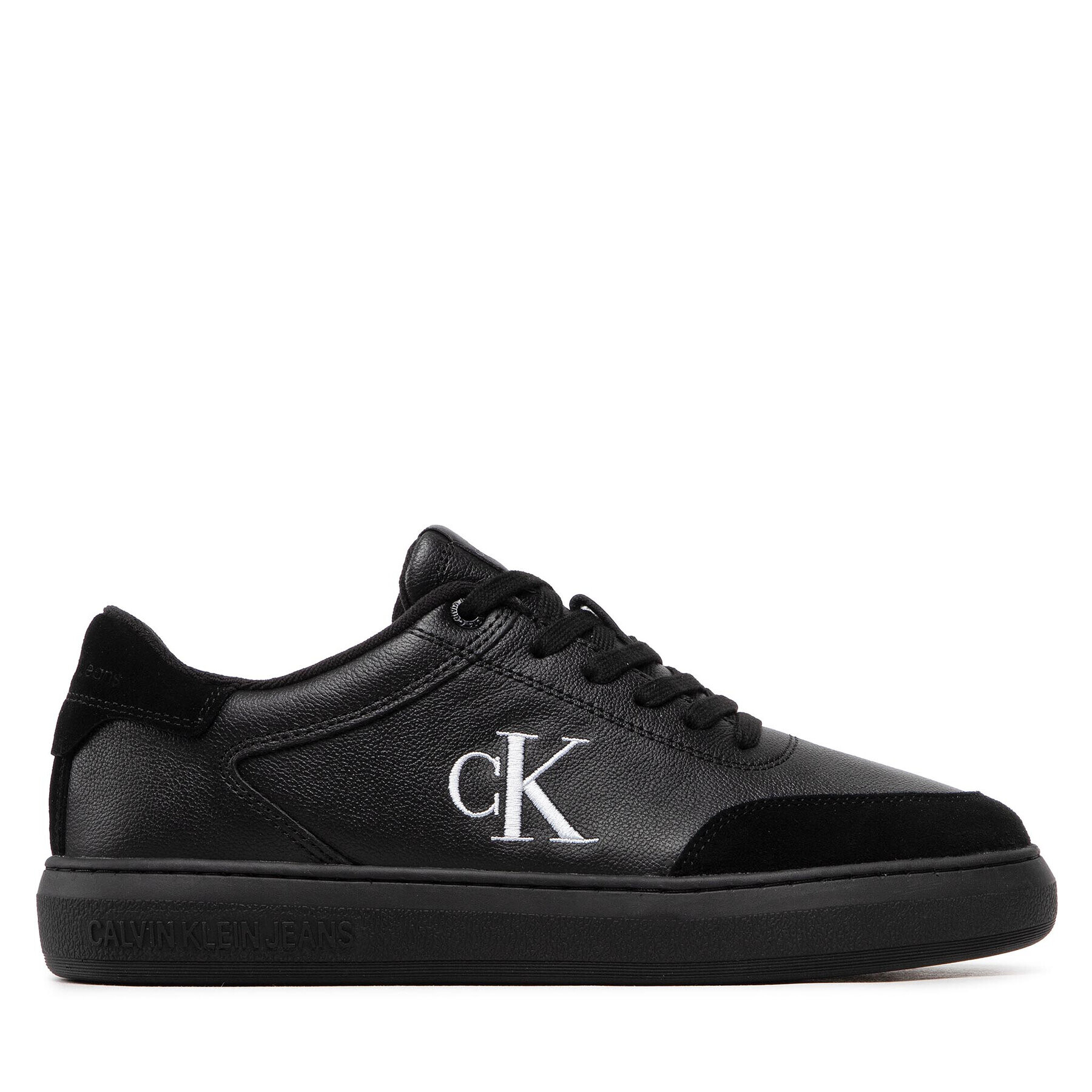 Calvin Klein Jeans Сникърси Casual Cupsole Laceup Low Mono YM0YM00496 Черен - Pepit.bg