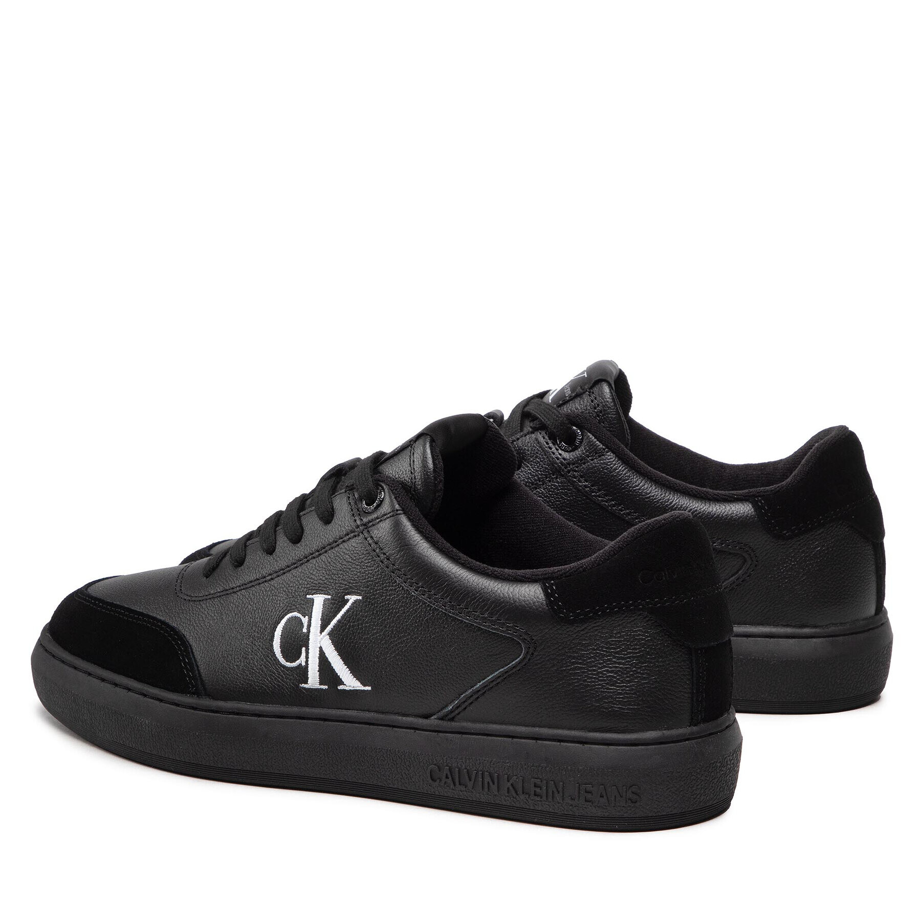 Calvin Klein Jeans Сникърси Casual Cupsole Laceup Low Mono YM0YM00496 Черен - Pepit.bg