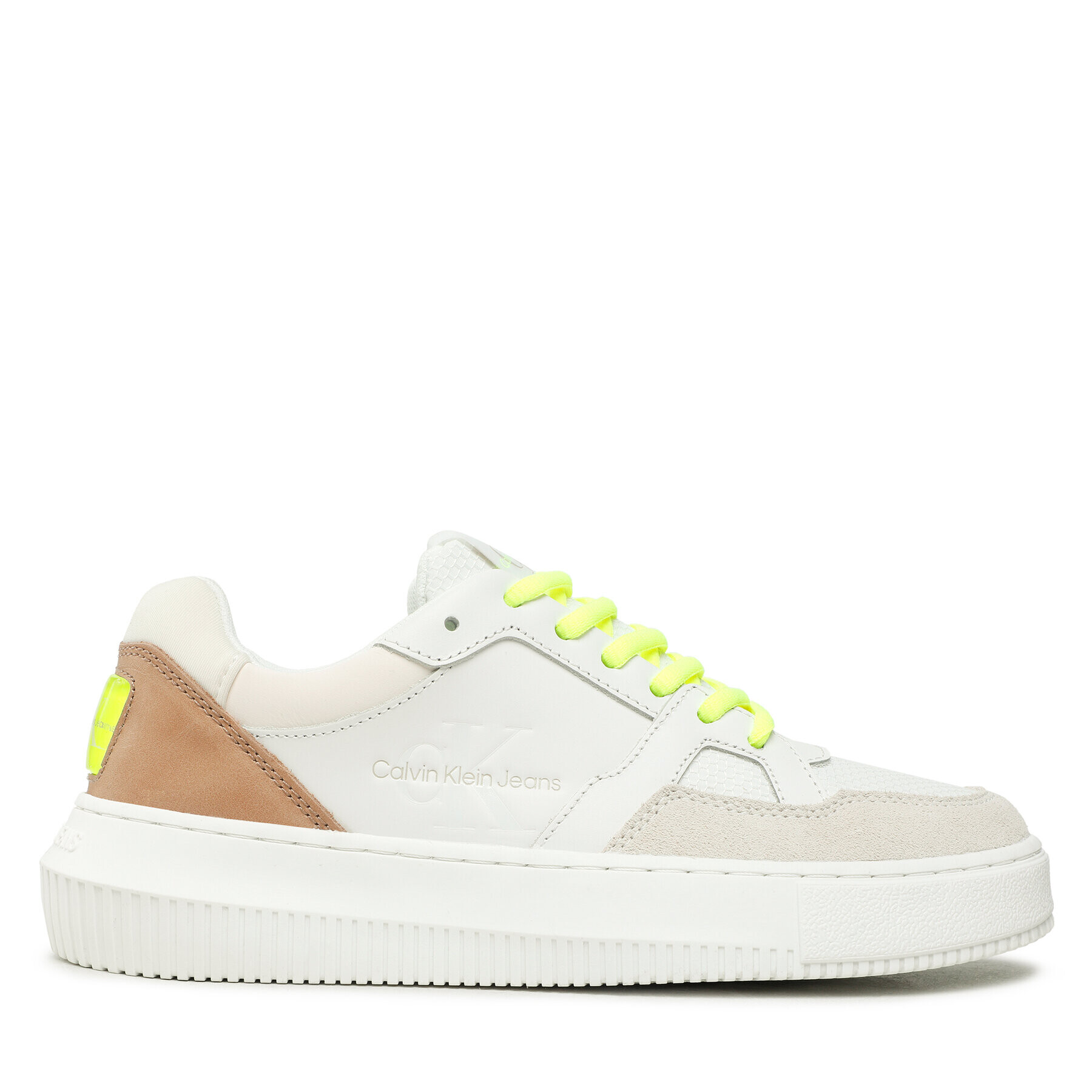 Calvin Klein Jeans Сникърси Chunky Cupsole Fluo Contrast YW0YW00925 Бял - Pepit.bg