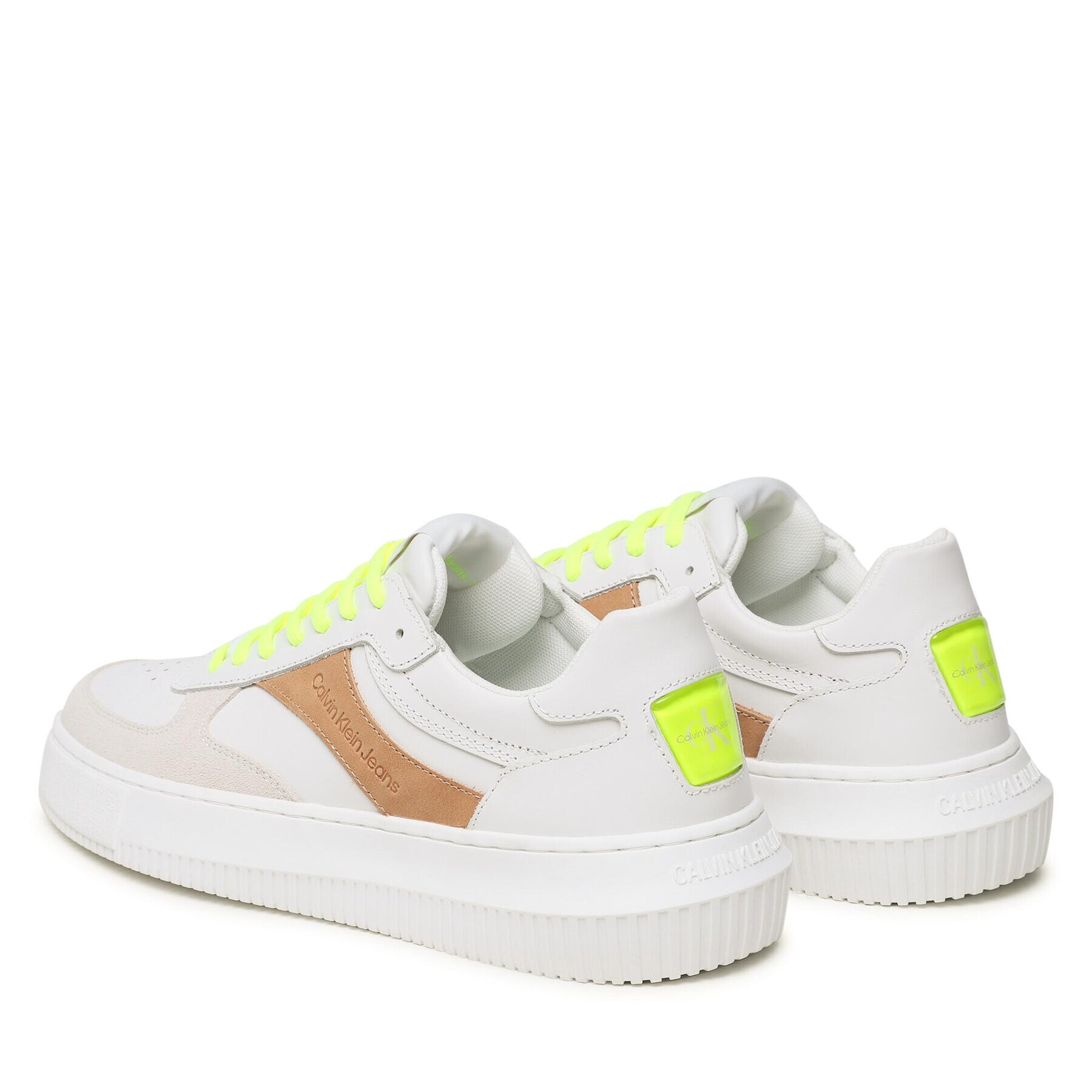 Calvin Klein Jeans Сникърси Chunky Cupsole Gel Backtab Fluo YM0YM00673 Бежов - Pepit.bg