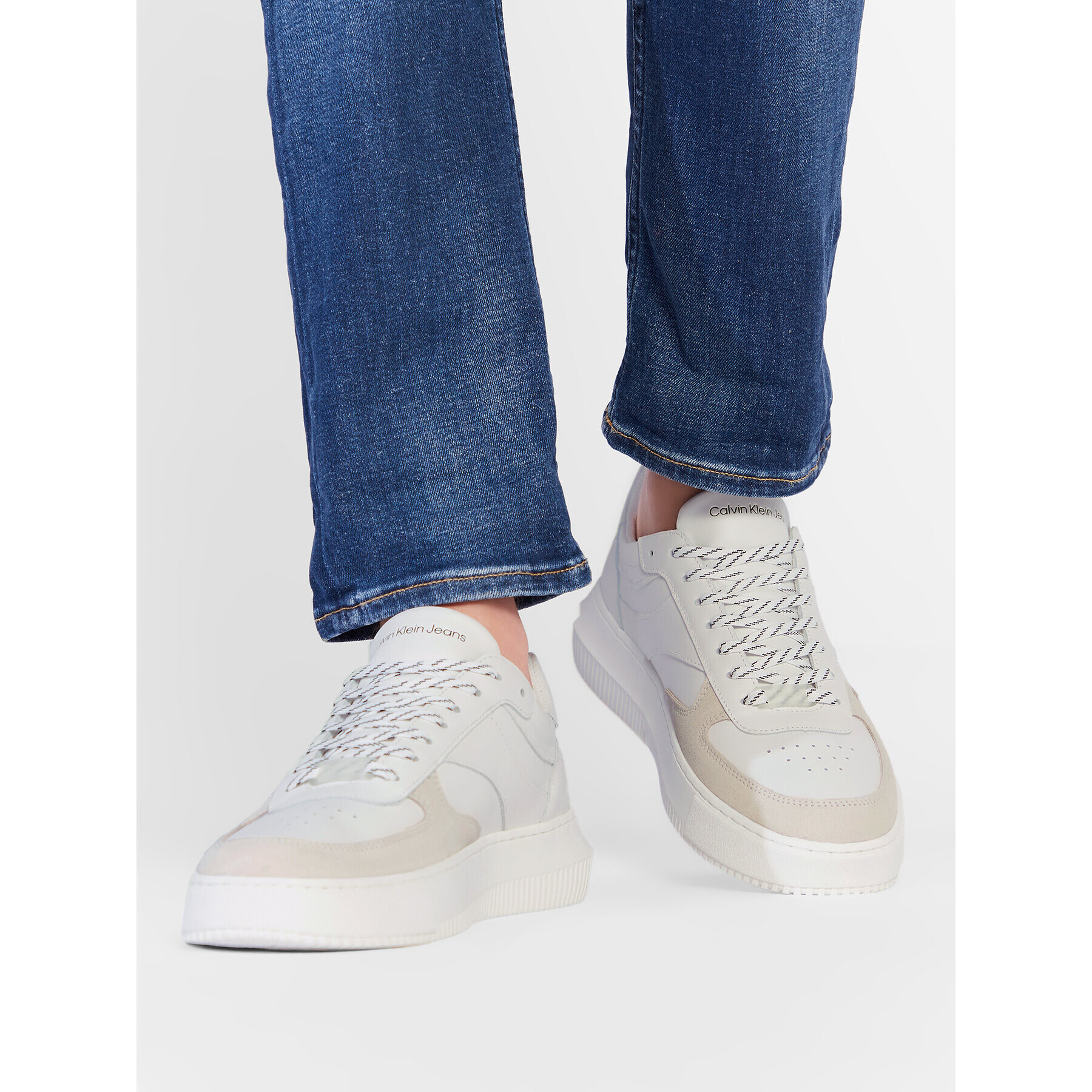 Calvin Klein Jeans Сникърси Chunky Cupsole Gel Backtab YM0YM00554 Бял - Pepit.bg