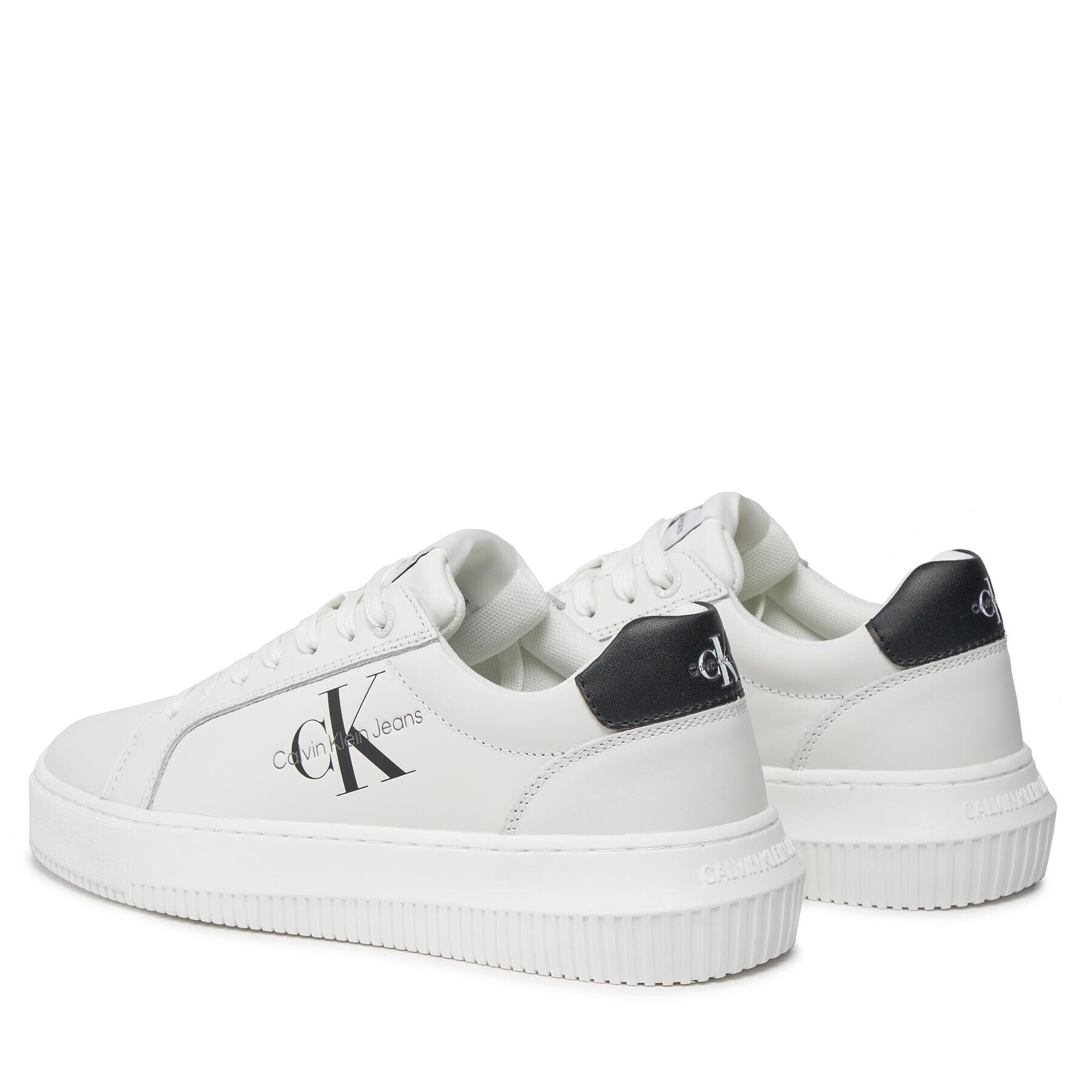 Calvin Klein Jeans Сникърси Chunky Cupsole Laceup Mon Lth Wn YW0YW00823 Бял - Pepit.bg