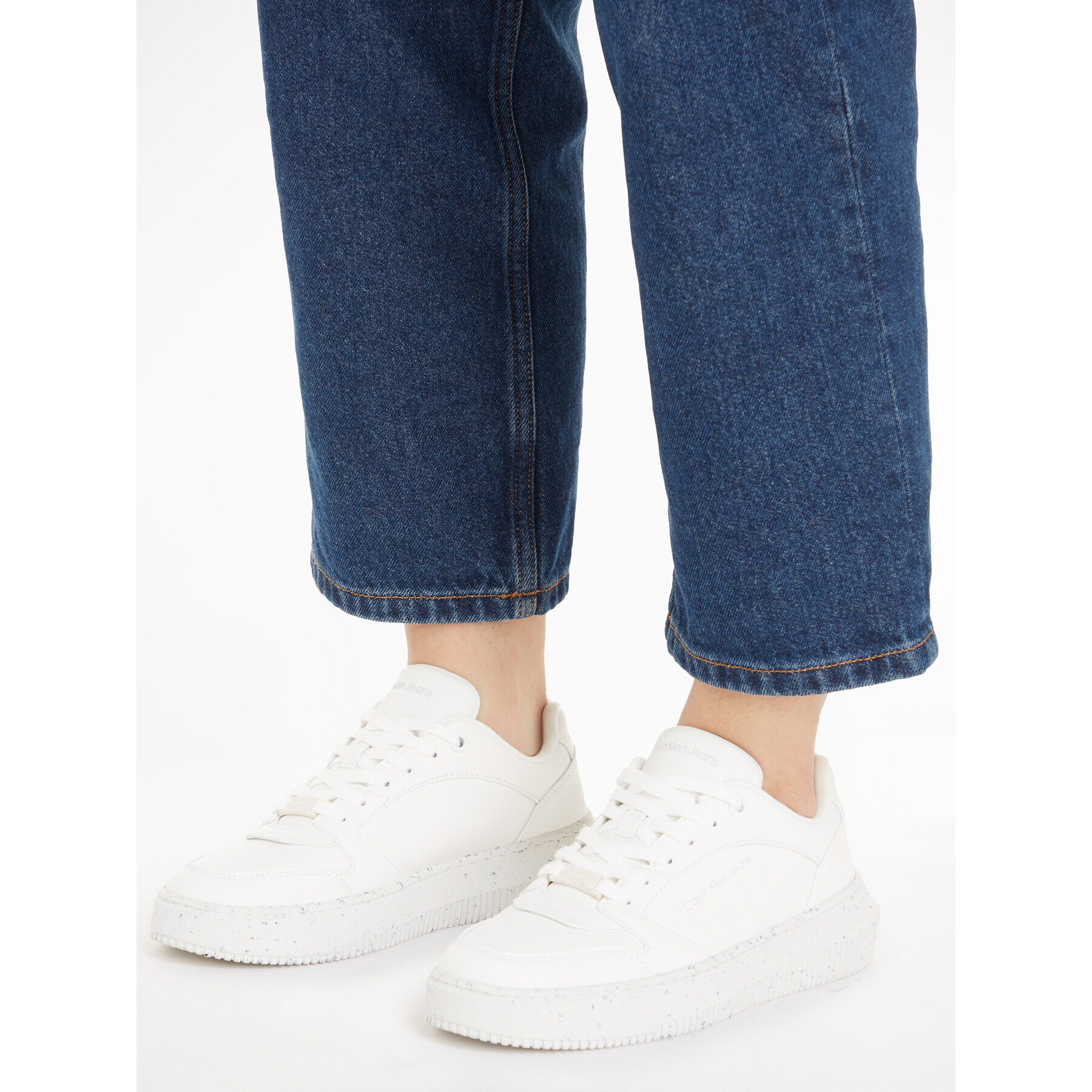 Calvin Klein Jeans Сникърси Chunky Cupsole Low Lth Eco YW0YW01179 Бял - Pepit.bg