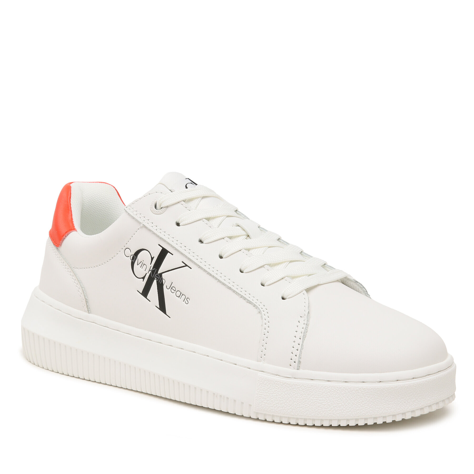 Calvin Klein Jeans Сникърси Chunky Cupsole Mono Lth YM0YM00681 Бял - Pepit.bg