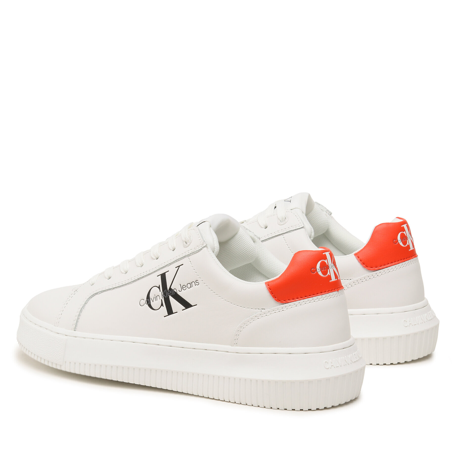 Calvin Klein Jeans Сникърси Chunky Cupsole Mono Lth YM0YM00681 Бял - Pepit.bg