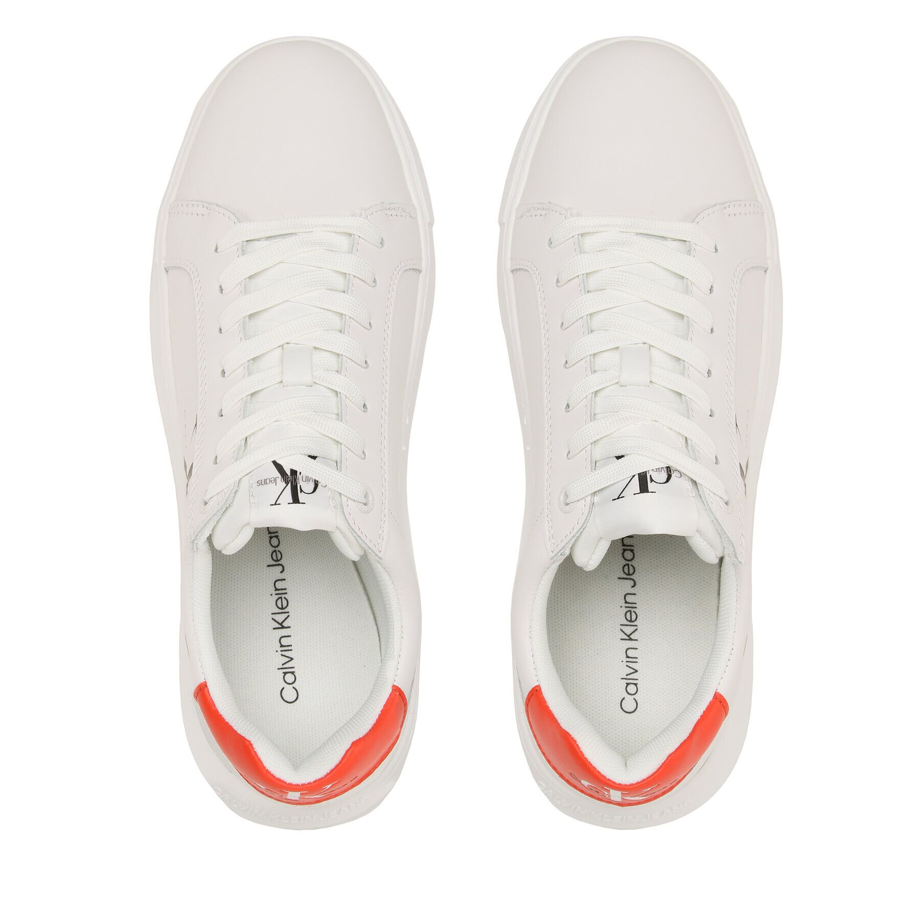 Calvin Klein Jeans Сникърси Chunky Cupsole Mono Lth YM0YM00681 Бял - Pepit.bg